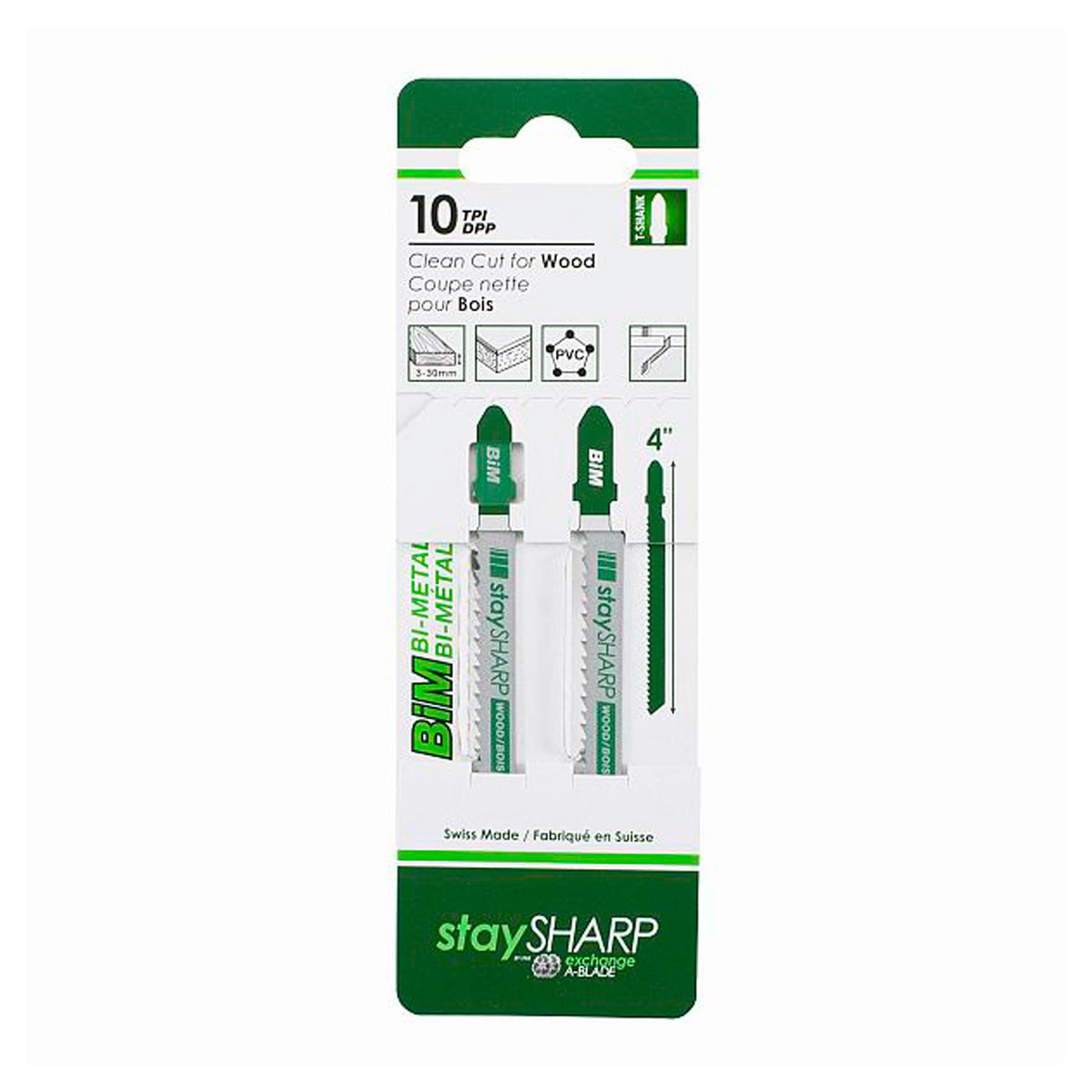 Lame de scie sauteuse industrielle, tige T, 4&#39;&#39; x 10 dents (emballage de 2)