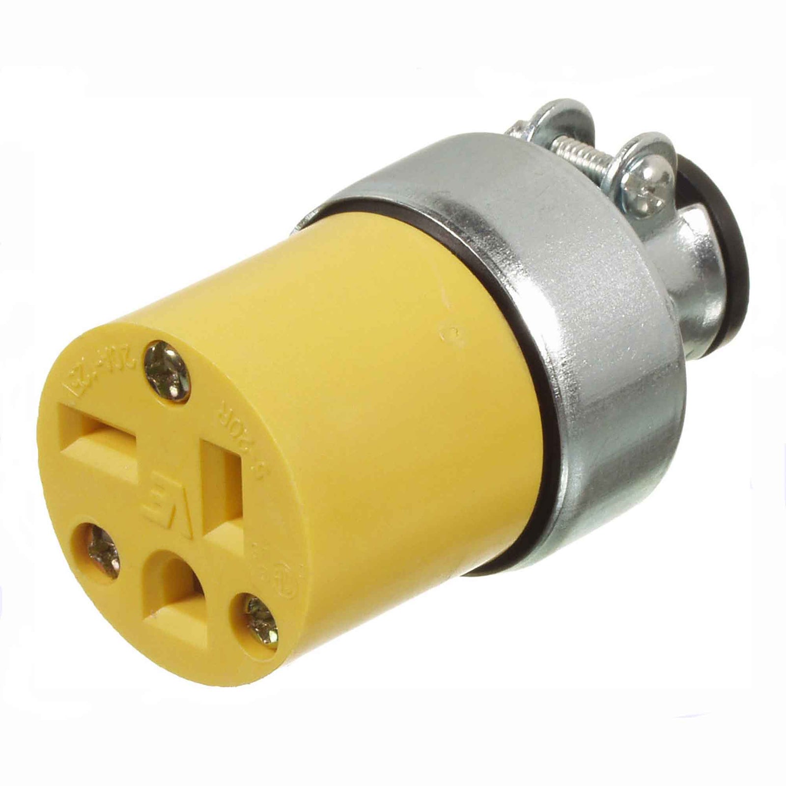 Connecteur verrouillable jaune avec serre câble , 20 A-125 V