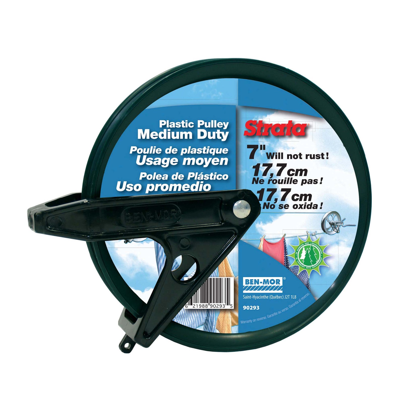 Poulie de plastique à usage moyen de 7"