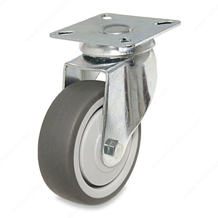 Roulette pivotante en caoutchouc, 3''