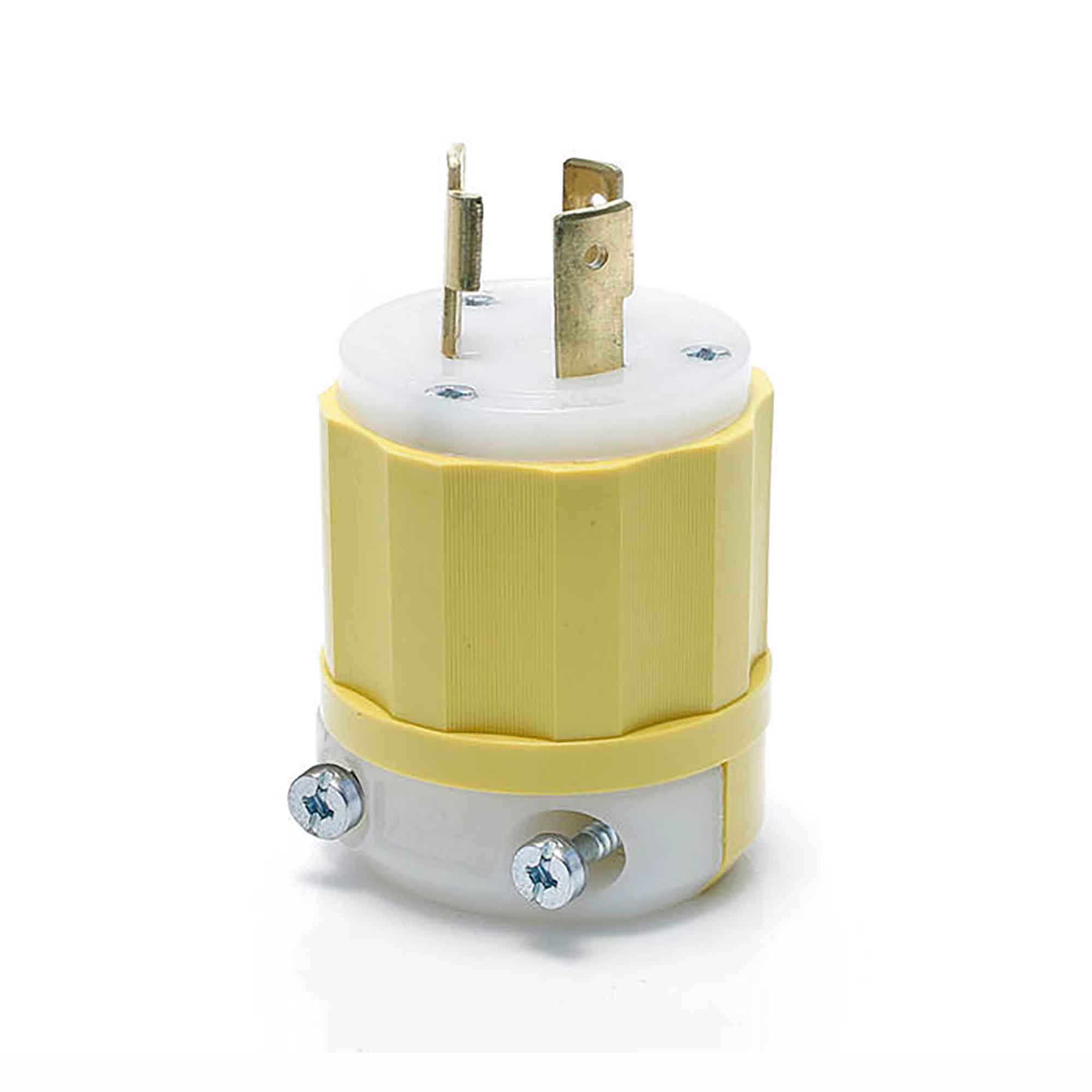 Fiche à 3 fils verrouillable jaune avec serre câble , 20 A-250 V