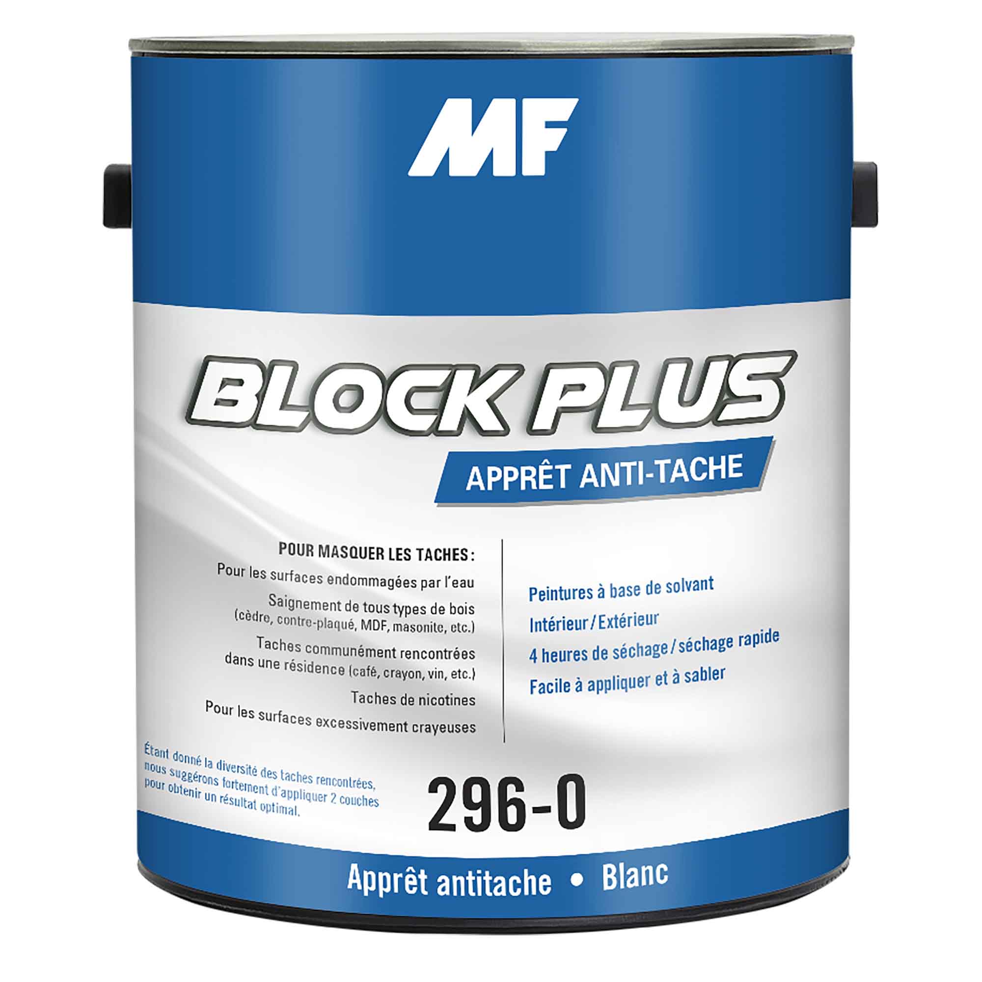 Appret intérieur block plus anti-tache, alkyde, 3,78 litres