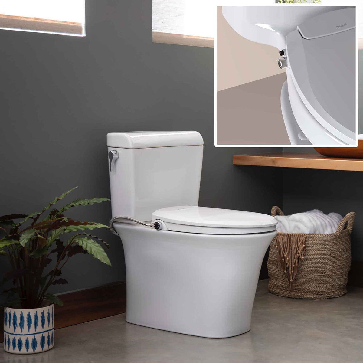 Siège de toilette bidet non électrique EcoSeat S101, allongé