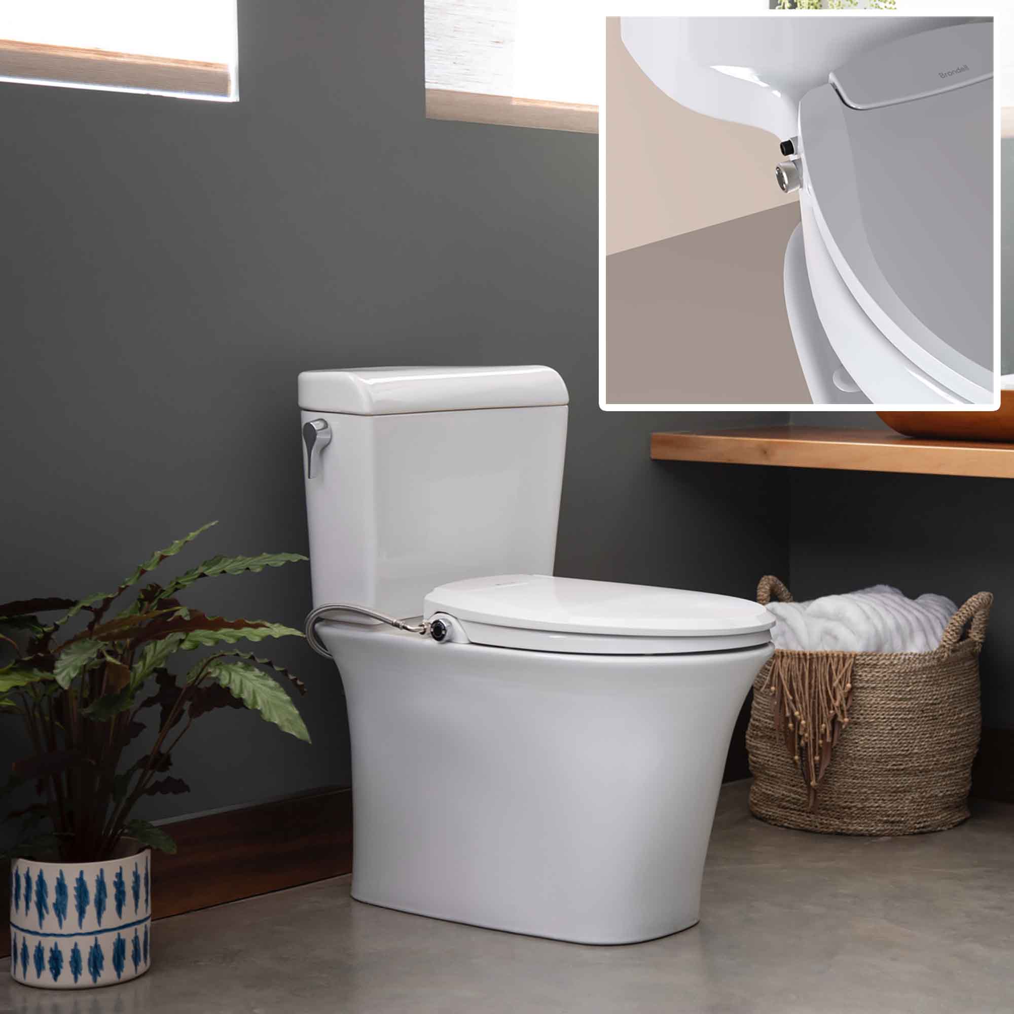 Siège de toilette bidet non électrique EcoSeat S101, allongé