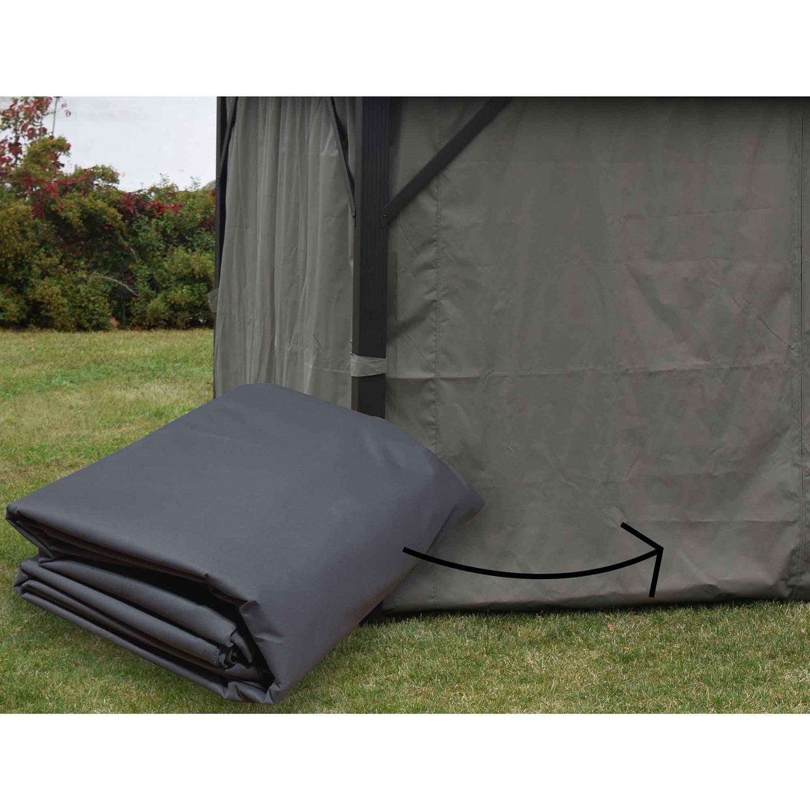 Rideau gris Safezone double attache  pour gazebo, 10'x12' 