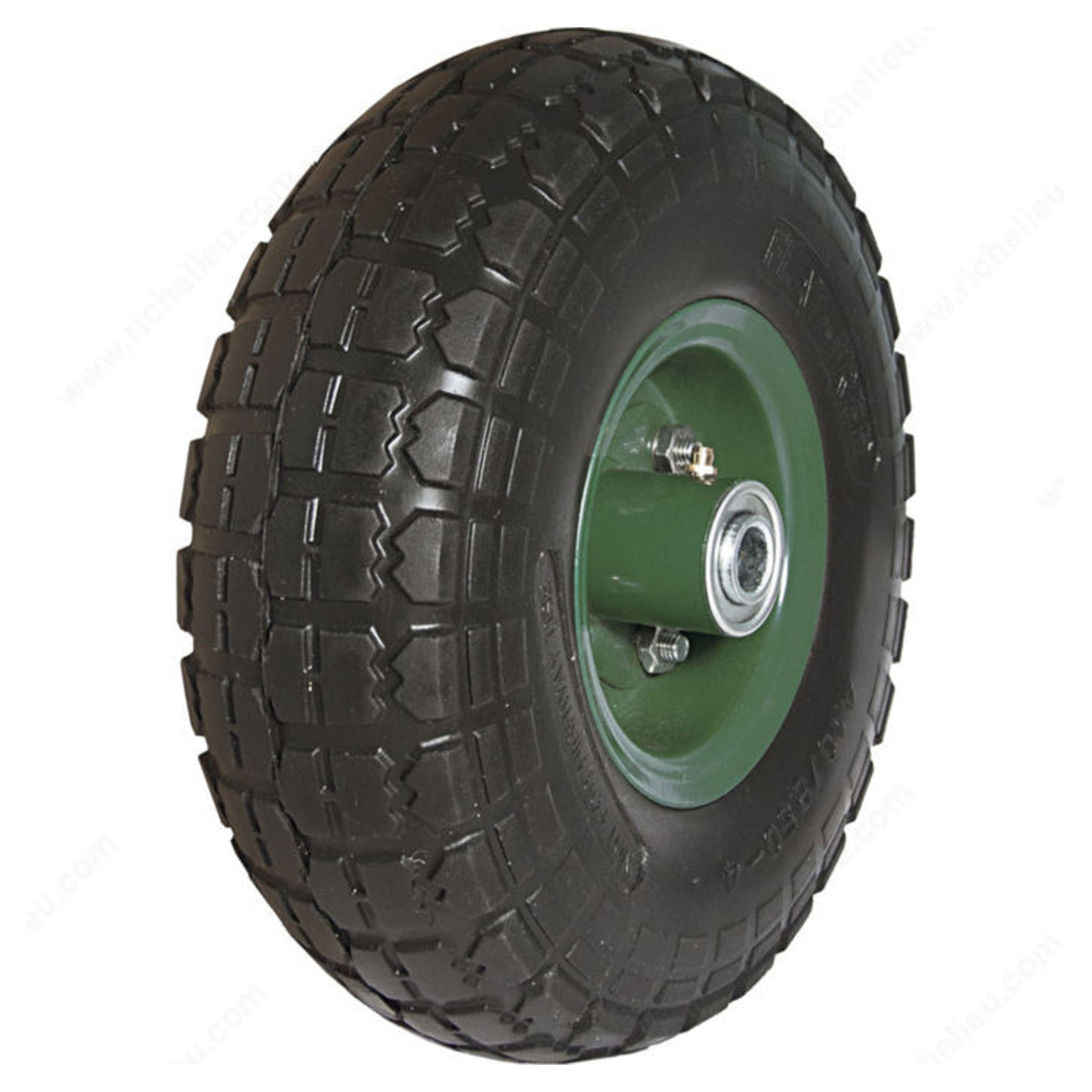 Roue increvable en métal décentré pneu à crampons, 10&#39;&#39;