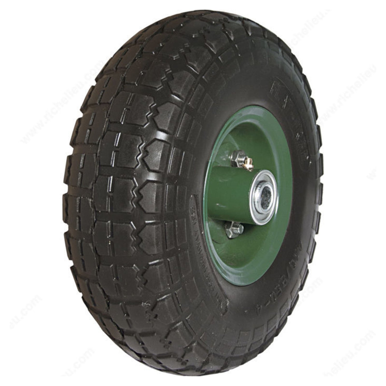 Roue increvable en métal décentré pneu à crampons, 10''