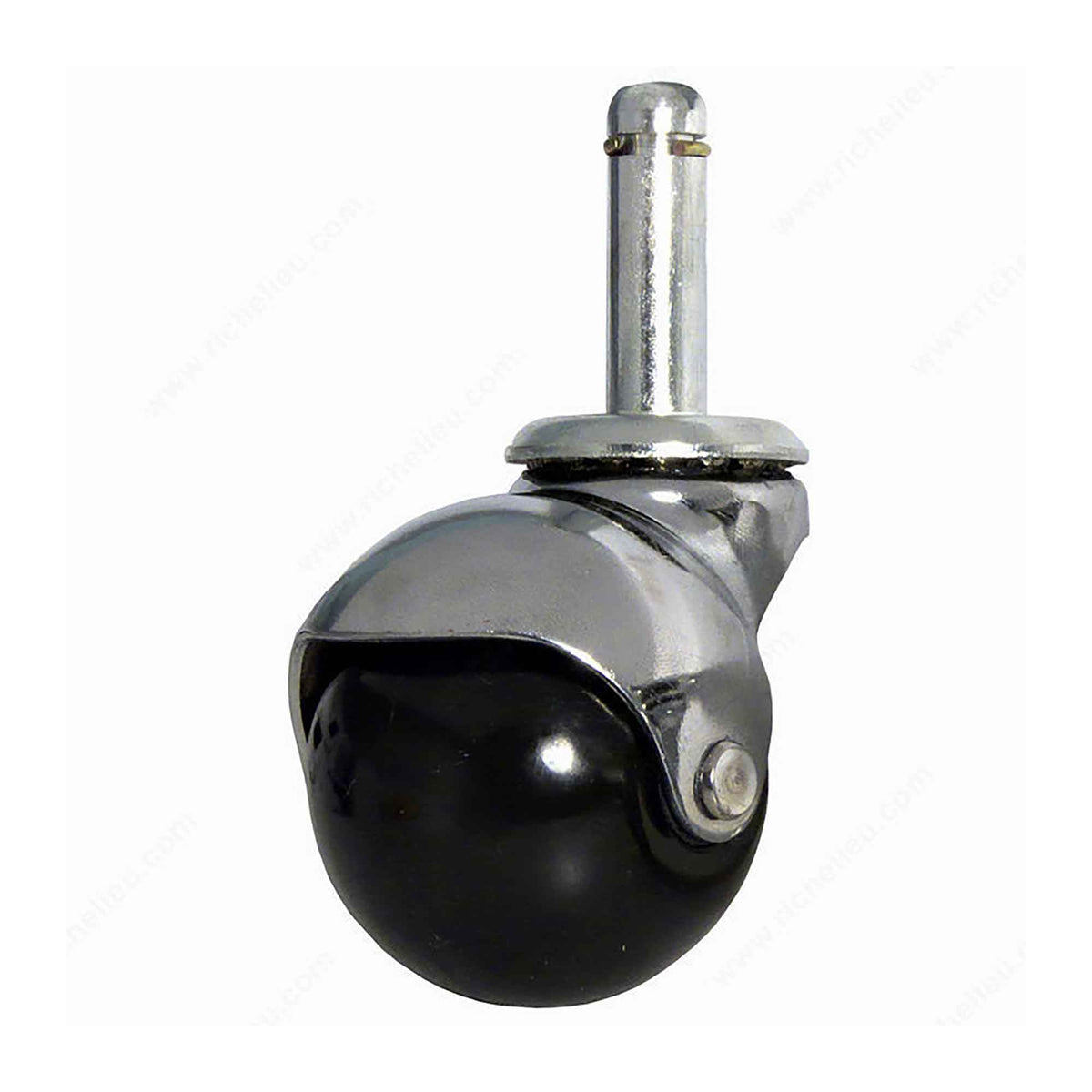 Roulette en dôme sur tige pour meuble, chrome, 2''