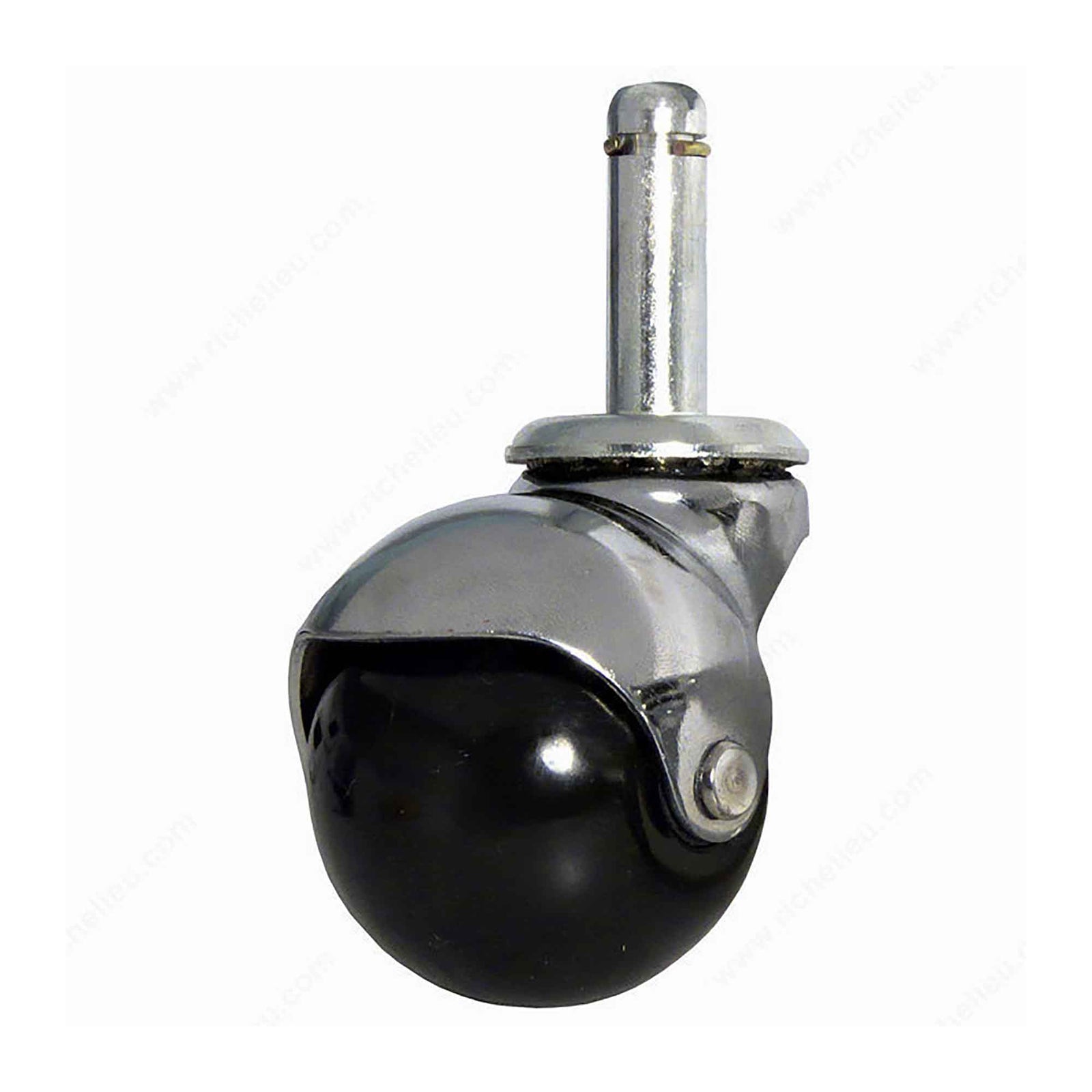 Roulette en dôme sur tige pour meuble, chrome, 2''