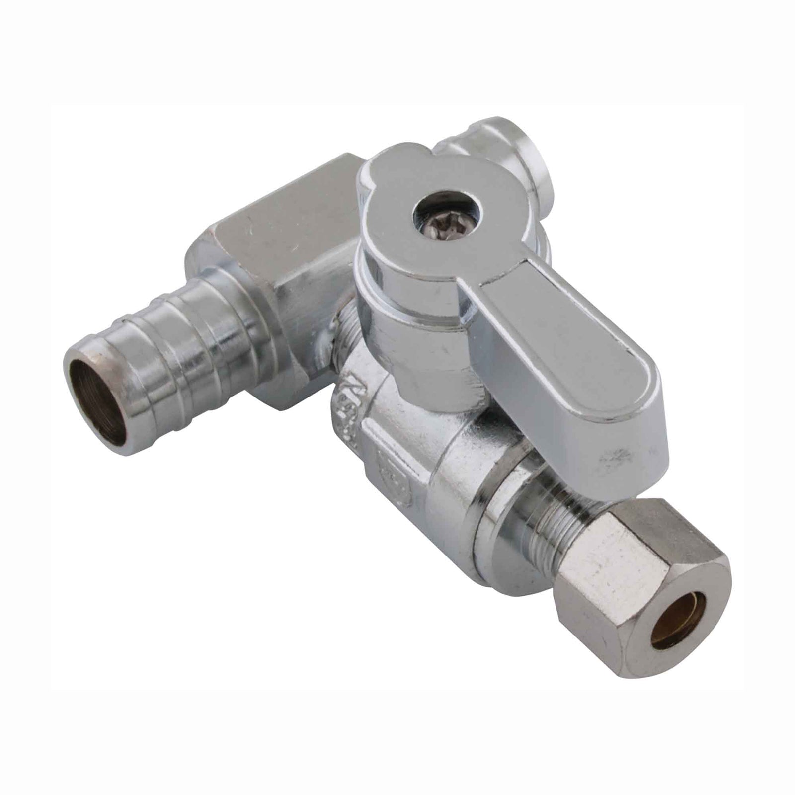 Mini valve à bille, 1/4 de tour,  3 voies, 1/2'' pex B X 3/8'' COMP