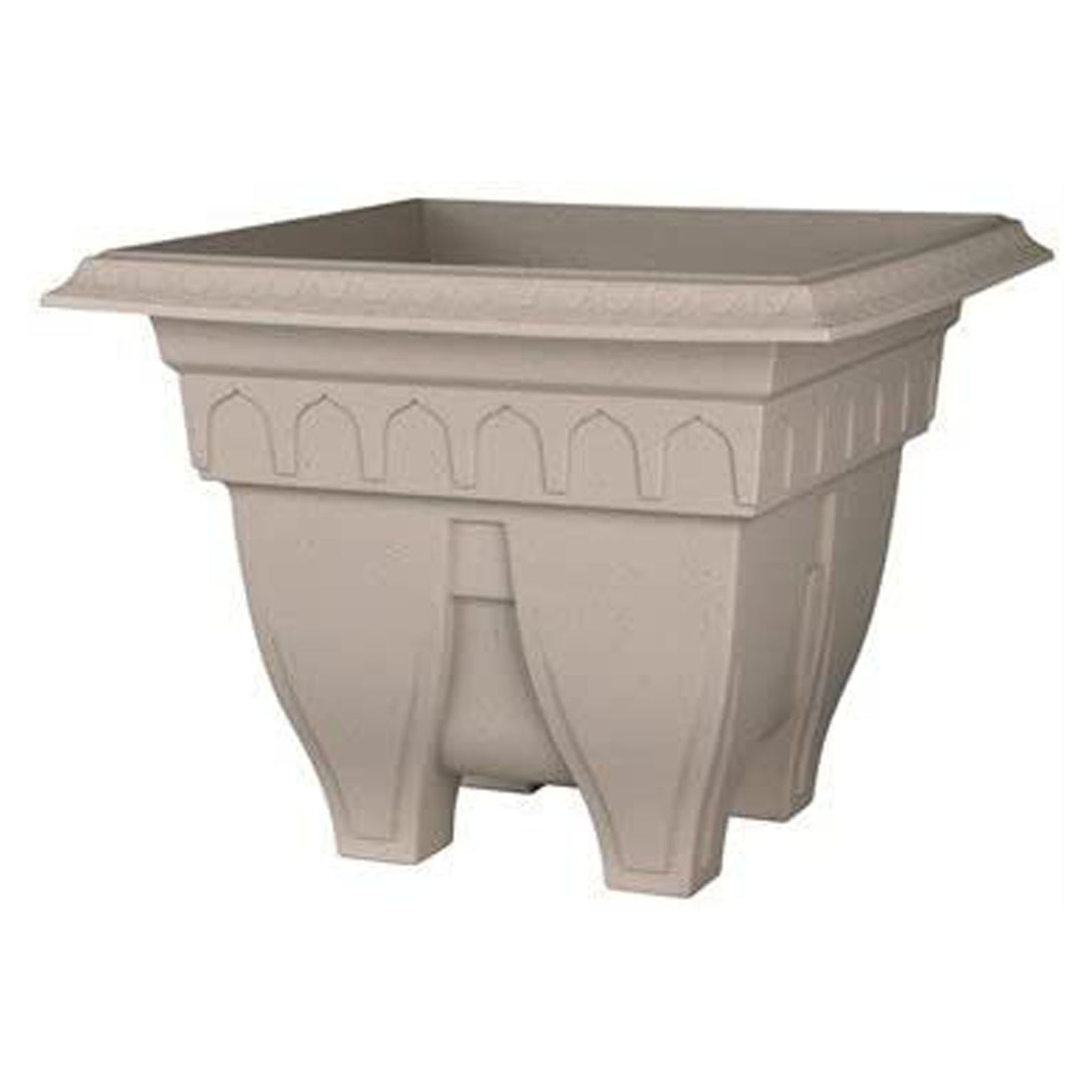 Pot à fleur, carré, Azura, granite, 15-1/4''