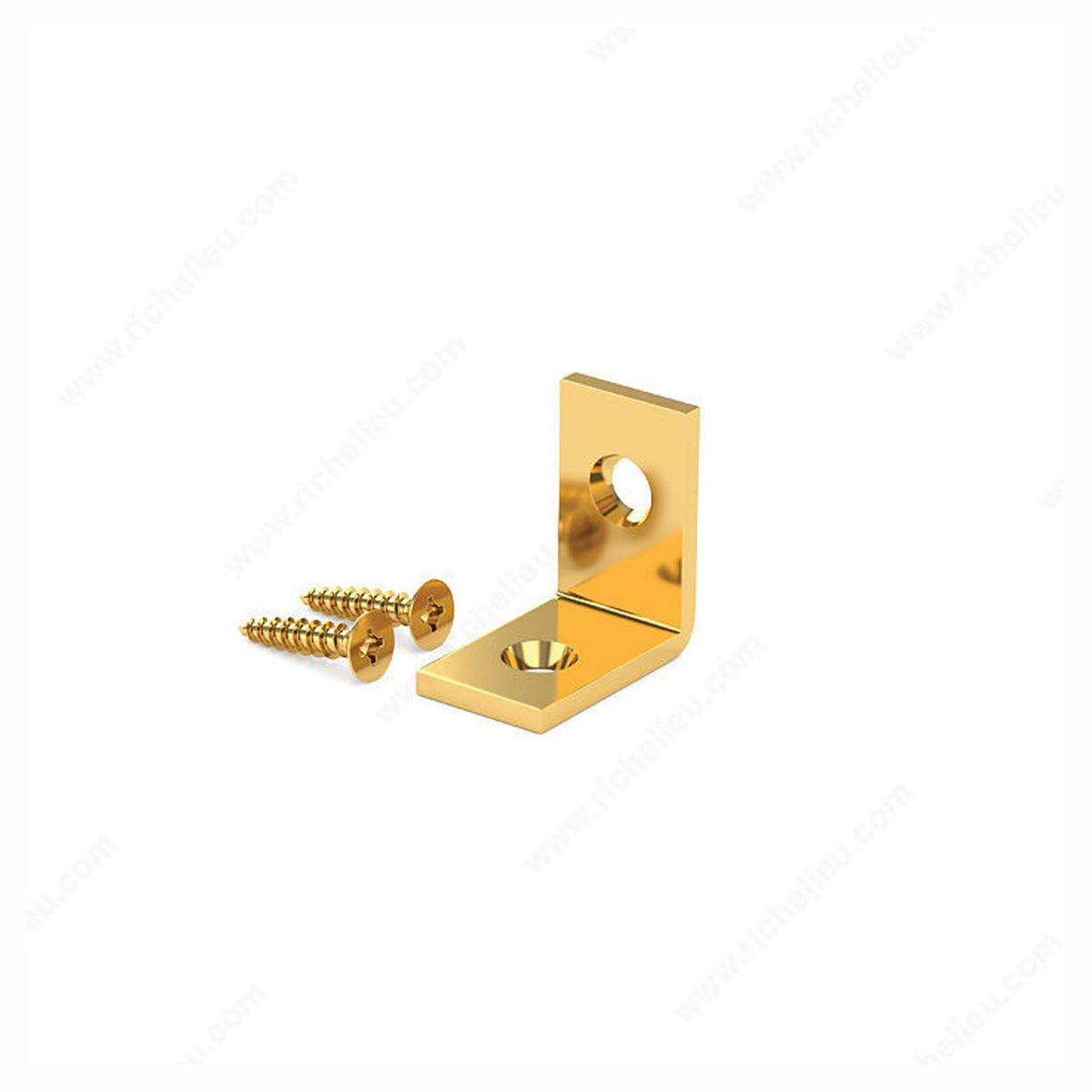Équerre et renfort de coin, laiton, 1'' x 1/2'' (emballage de 4)