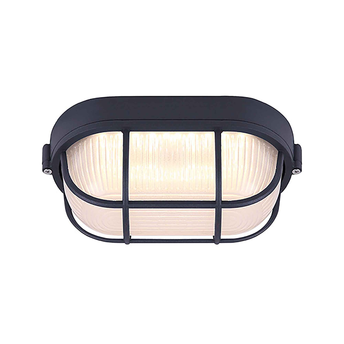 Luminaire marine ovale d&#39;extérieur mural noir givré