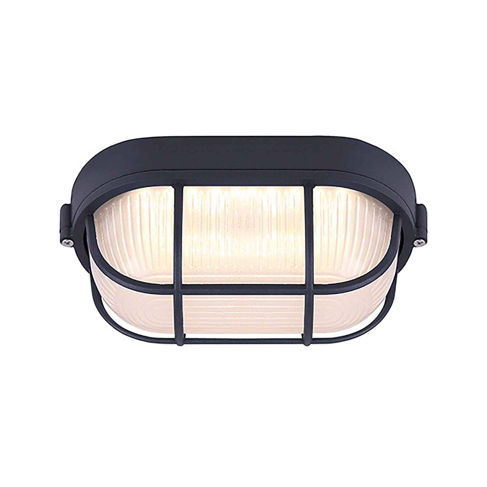 Luminaire marine ovale d'extérieur mural noir givré
