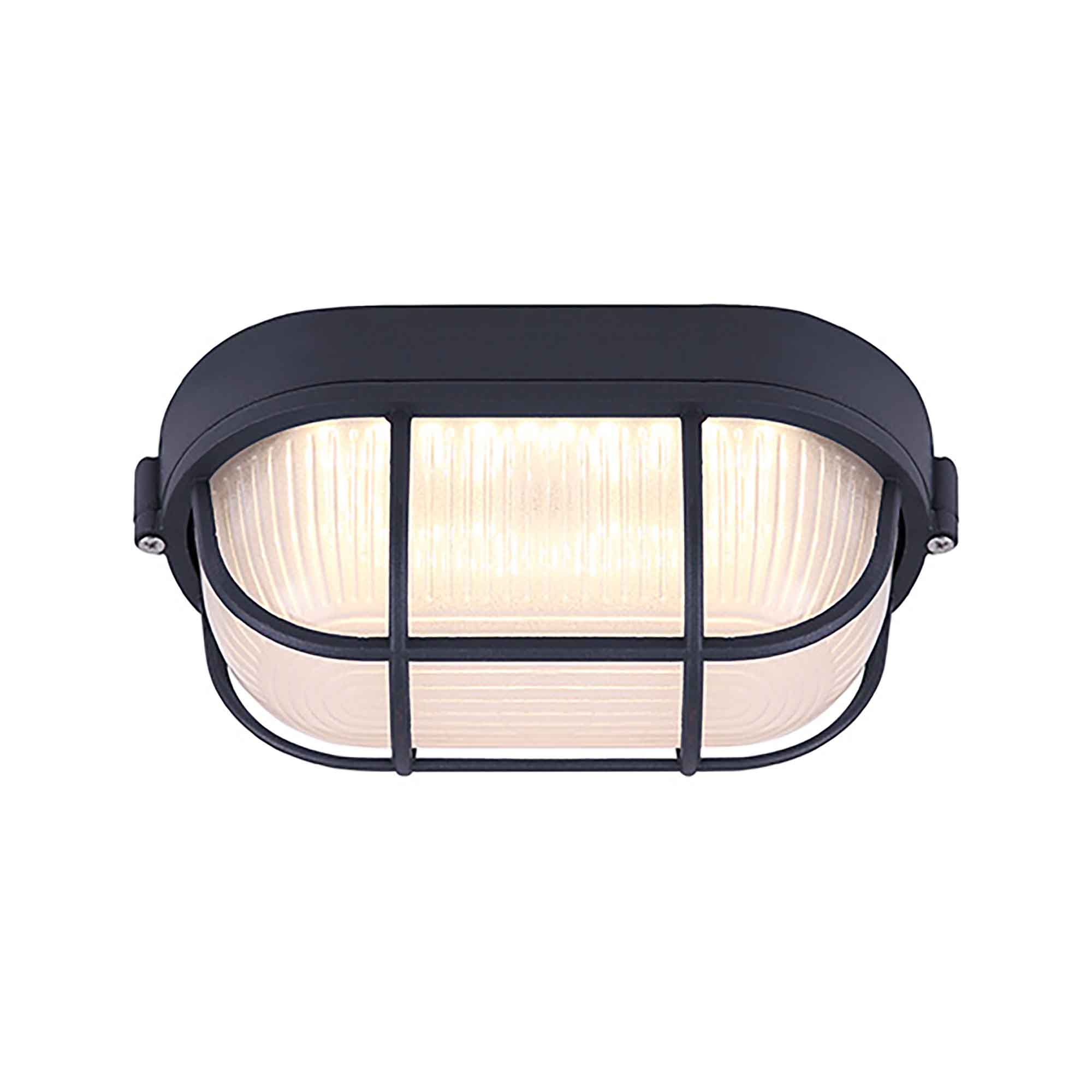 Luminaire marine ovale d'extérieur mural noir givré