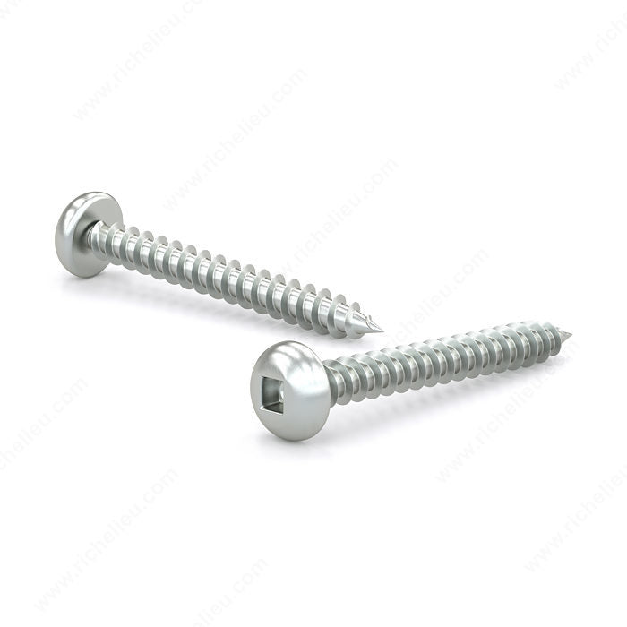 Vis à tête ronde plaquée zinc pour métal, #8 x 3/8" (100 unités)