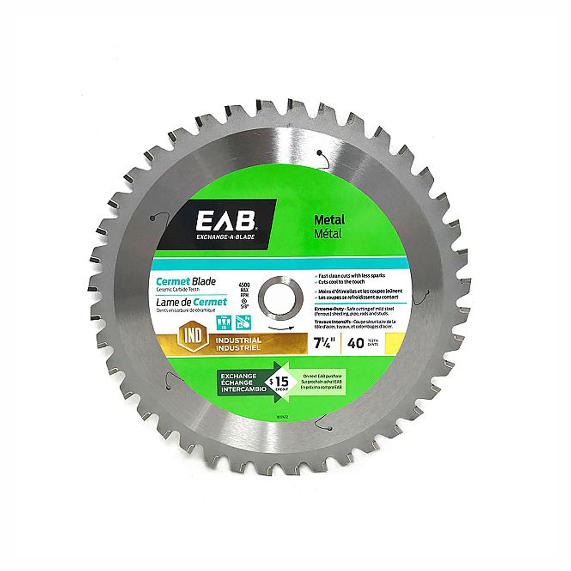 Lame de scie au carbure pour métaux, 7-1/4'' x 40 dents