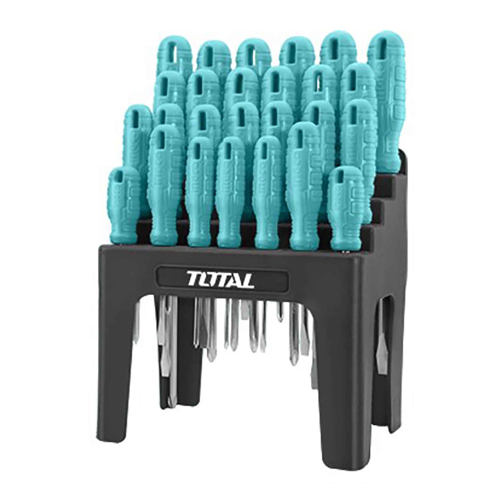 Ensemble de 26 tournevis avec support Total tools