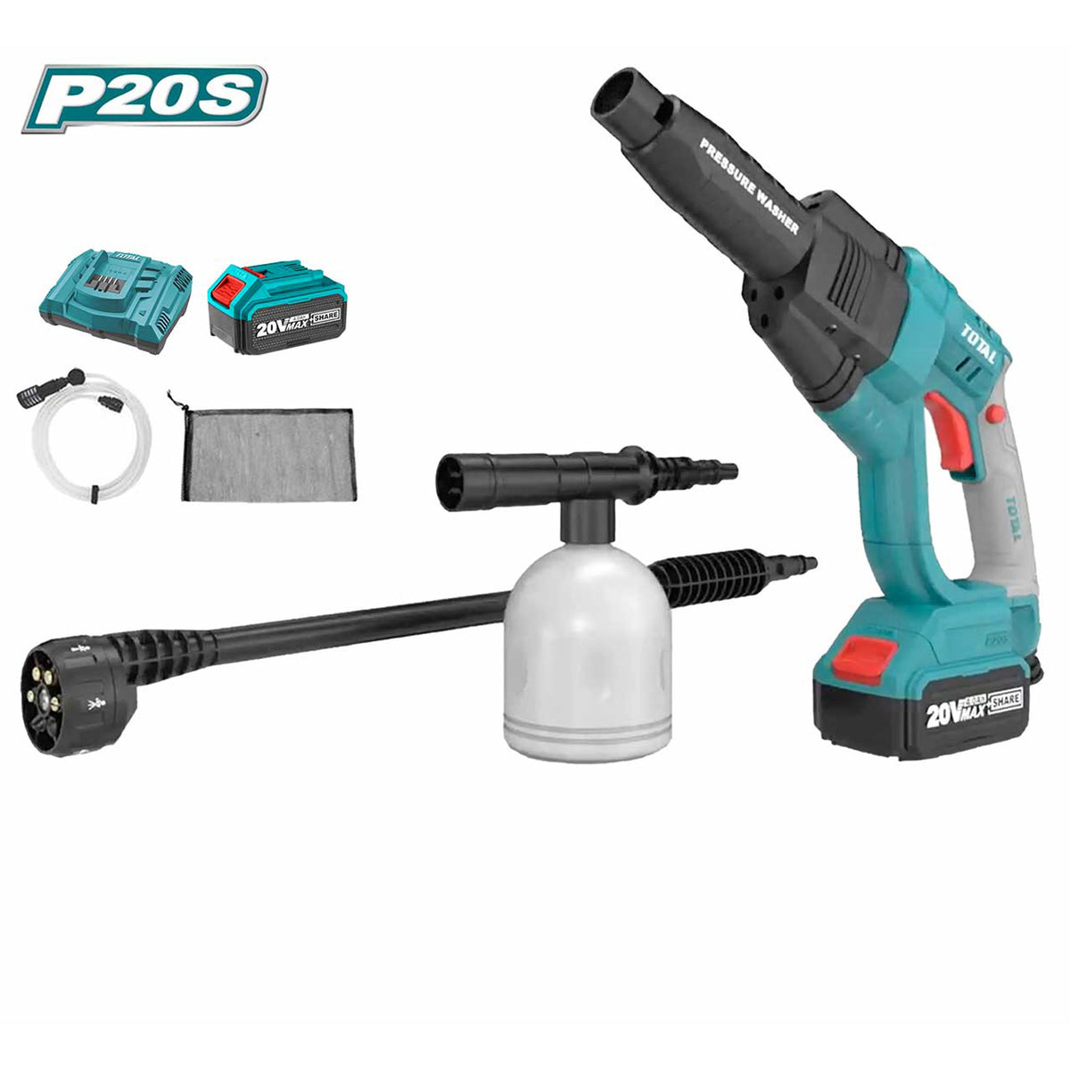Nettoyeur à pression, à batterie, sans balais, 20 Volts