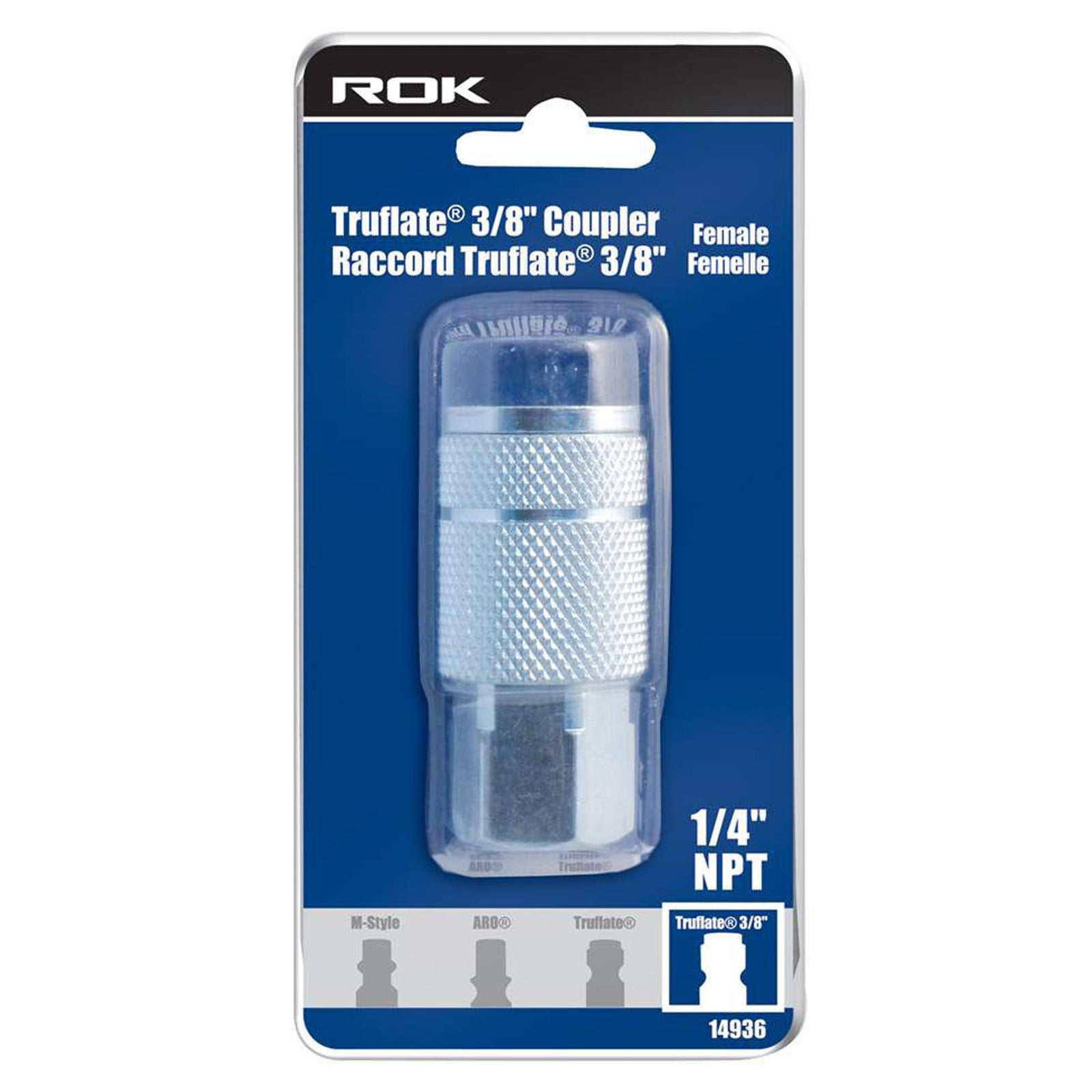 Raccord de type Tru-Flate, 3/8'' femelle 1/4'' NPT