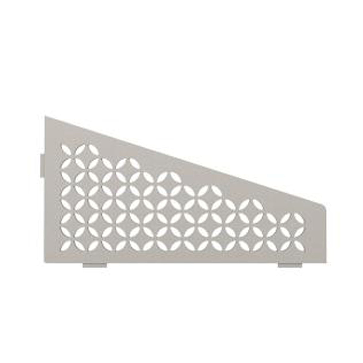 Étagère d’angle quadrilatère floral gris pierre