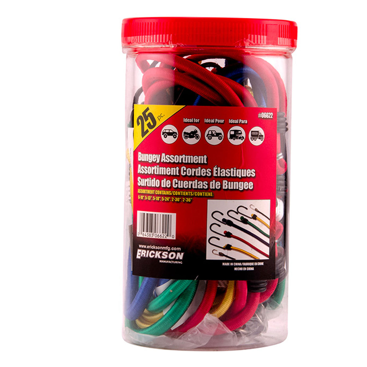 Assortiments de 25 cordes élastiques