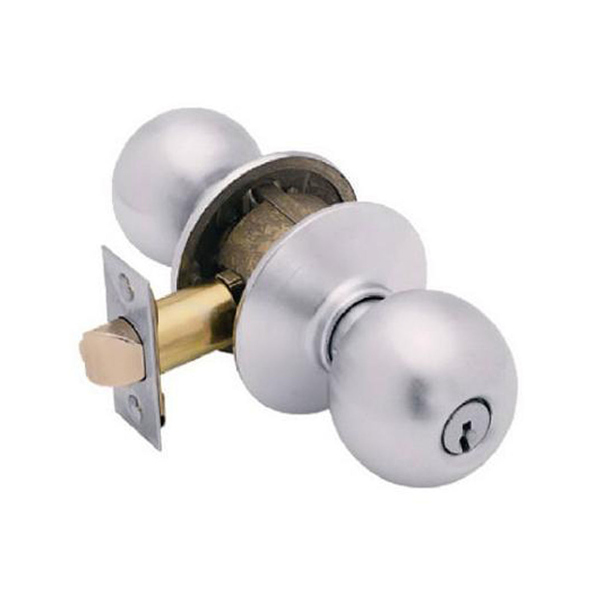 Bouton d'entrepôt Orbit, chrome satiné