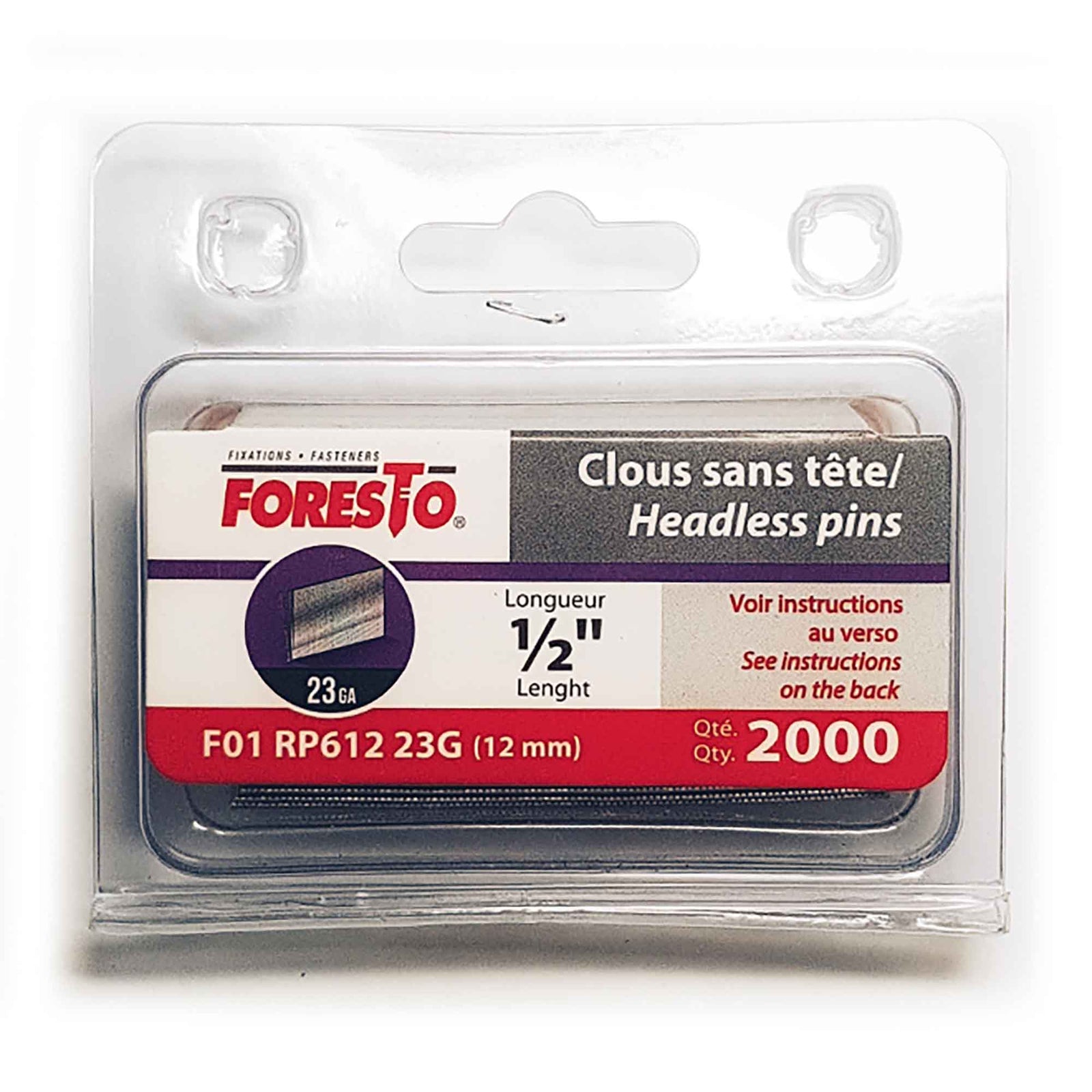 Clous de finition en acier galvanisé, 1-1/2''