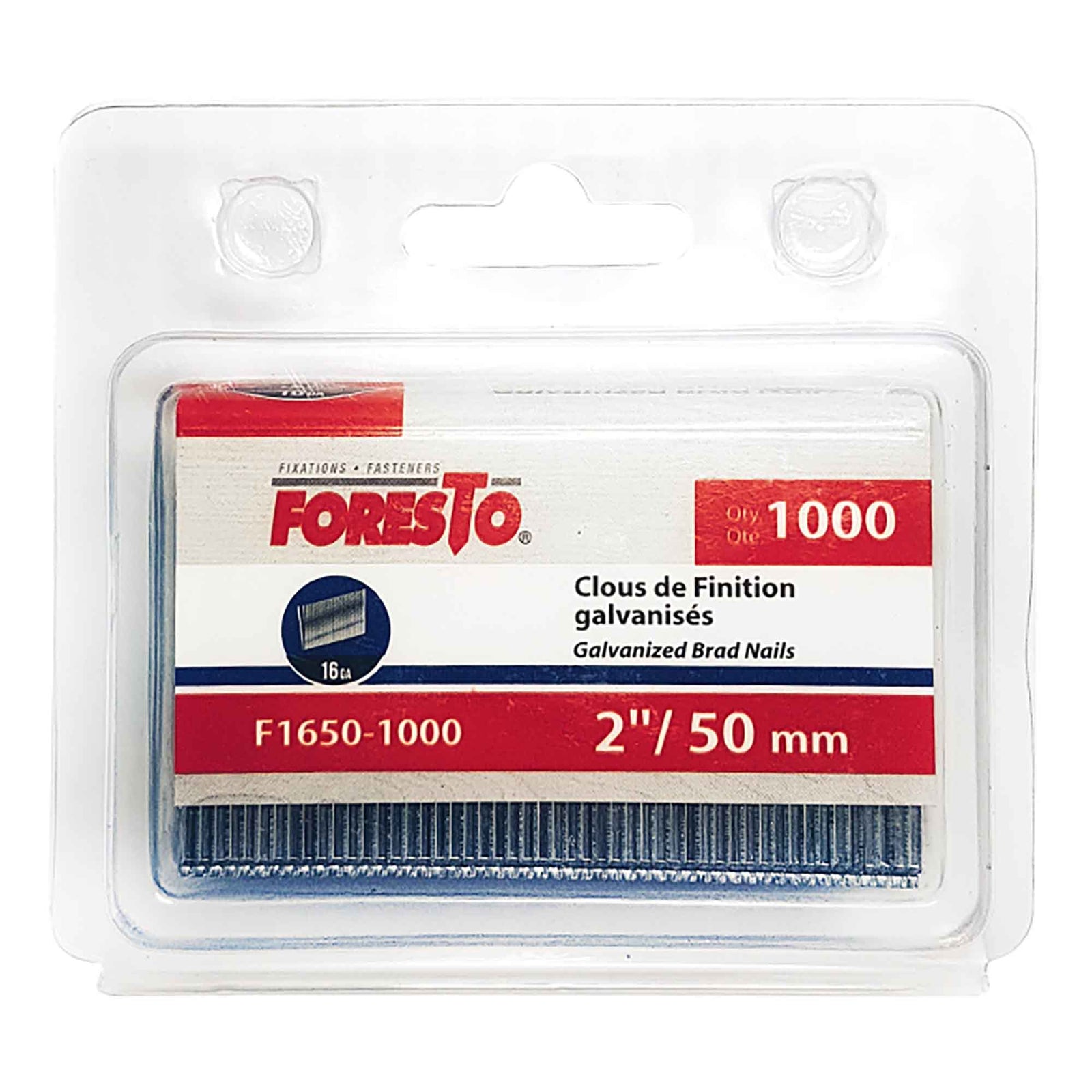 Clous de finition en acier galvanisés, 1-3/4’’