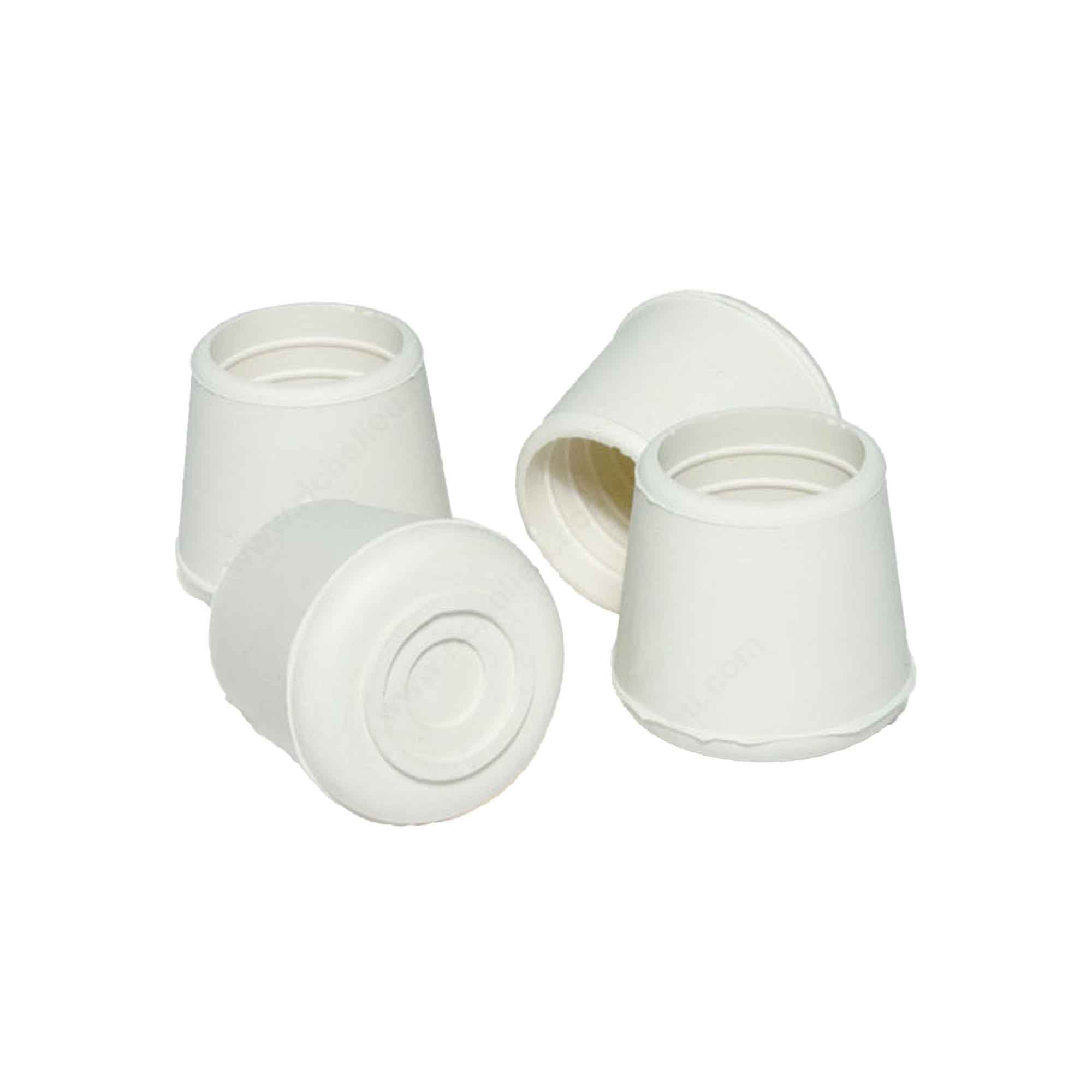 Embout de caoutchouc rond, blanc, 7/8'' (emballage de 4)