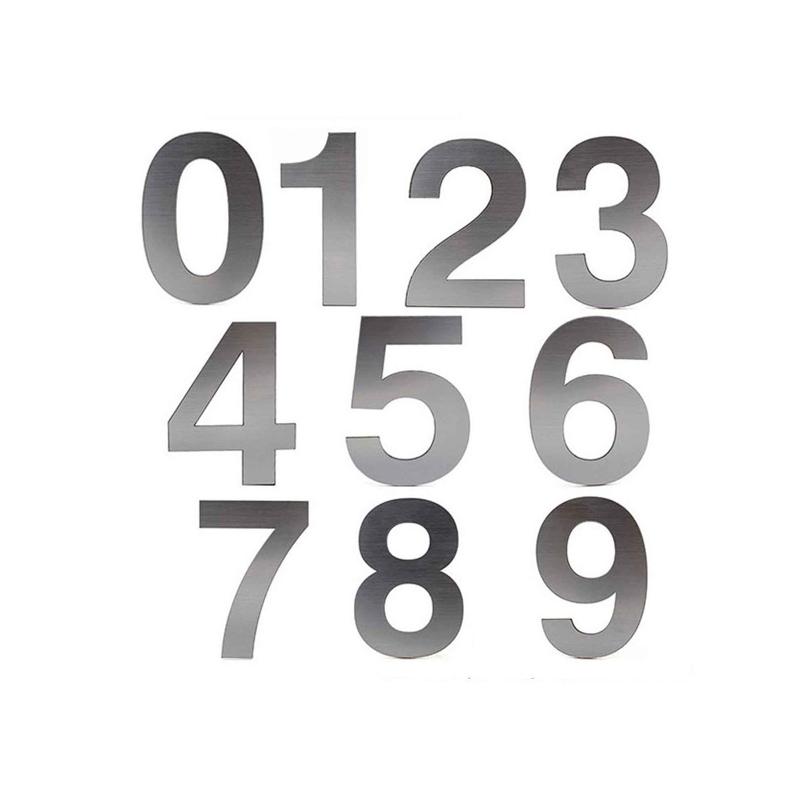 Chiffre autocollant en Plexiglas, fini aluminium, 4'', #8