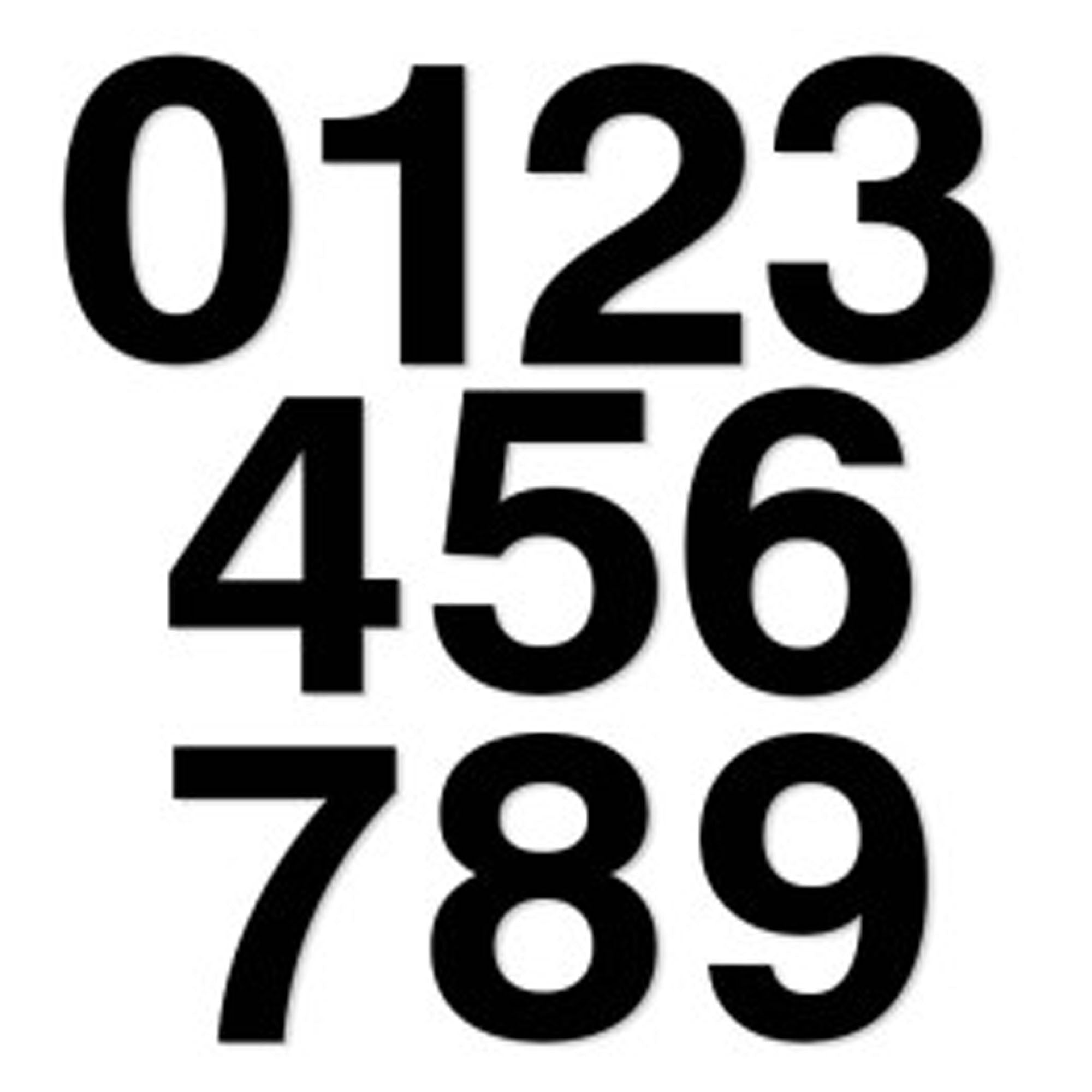 Chiffre autocollant en Plexiglas, noir, 4'', #3