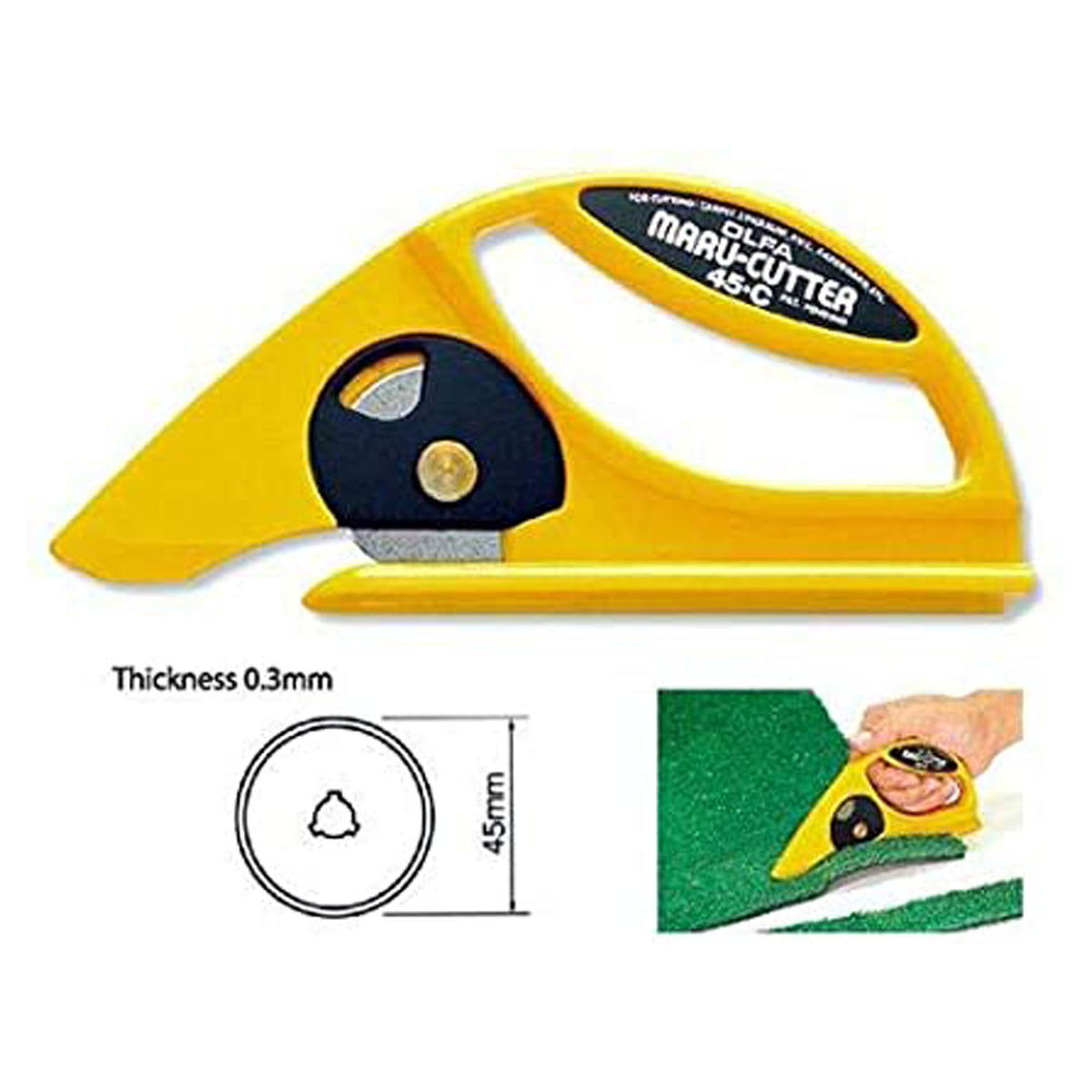 Coupeur rotatif pour tapis 45 mm