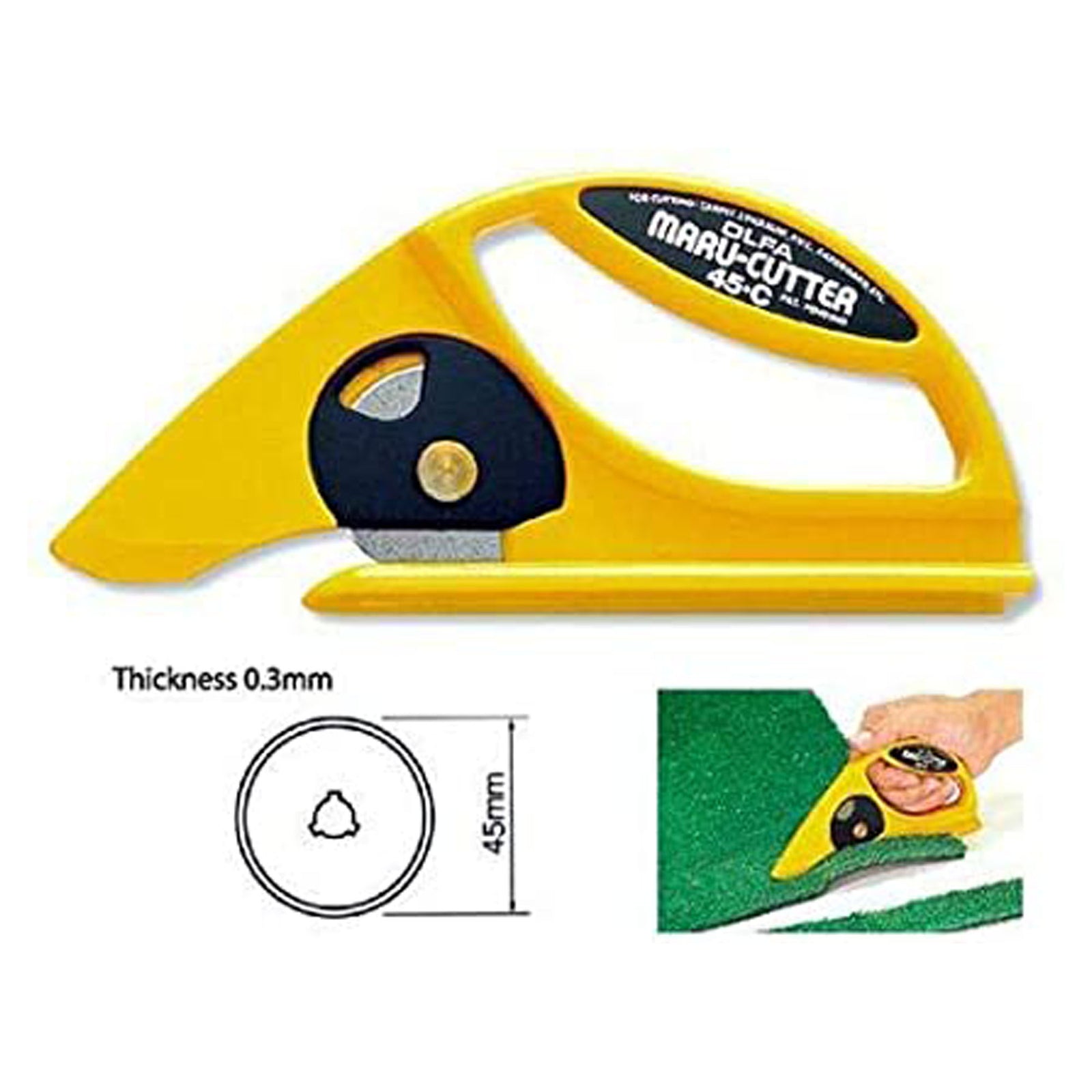 Coupeur rotatif pour tapis 45 mm