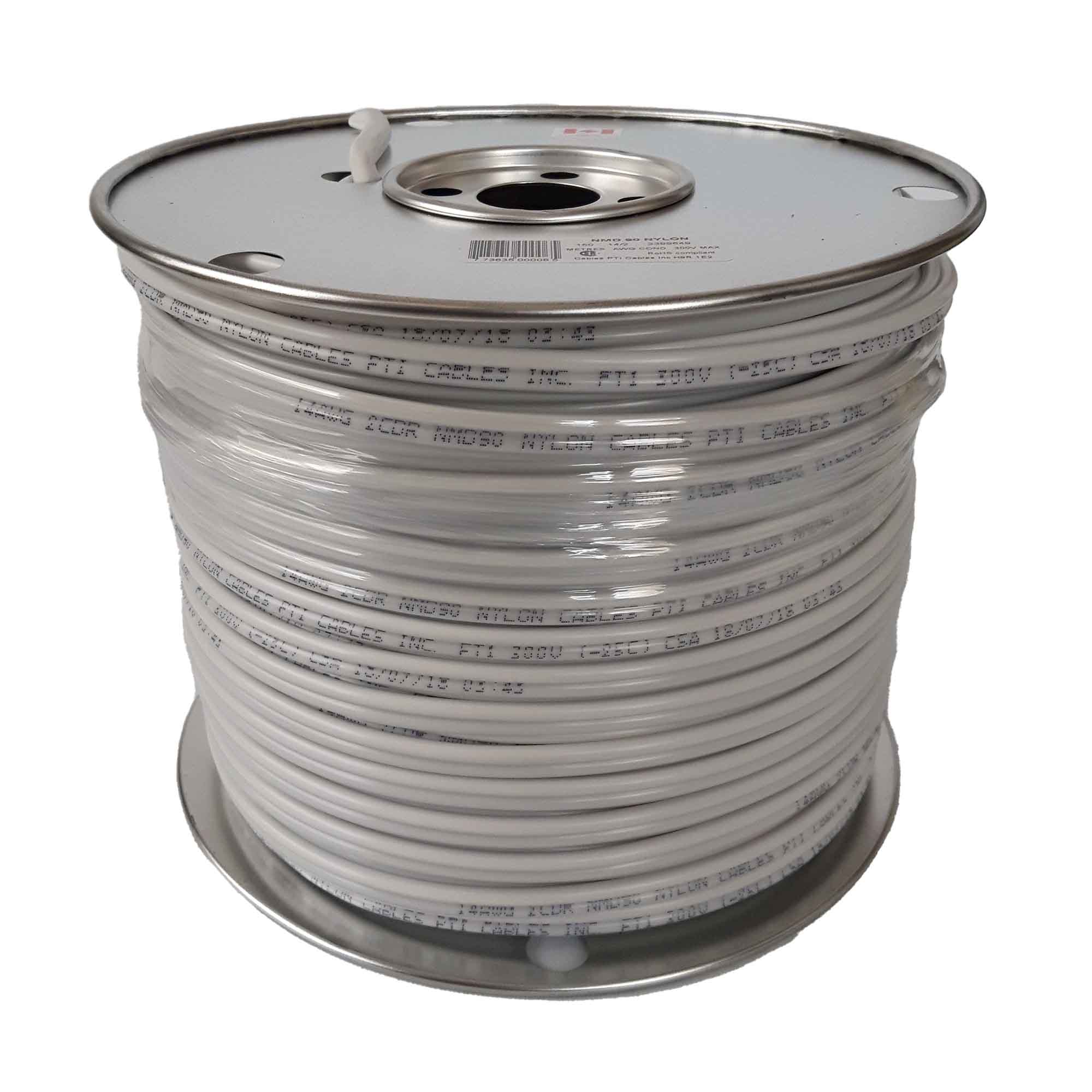 Fil domestique de construction NMD90 14/2 en blanc, 150 m