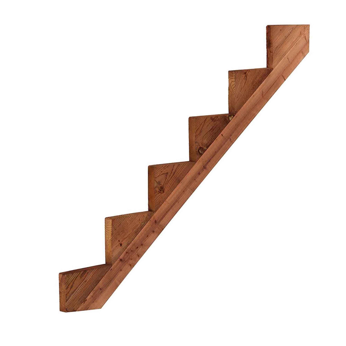 Limon d’escalier en bois traité brun, 6 marches (2&#39;&#39; x 12&#39;&#39;)