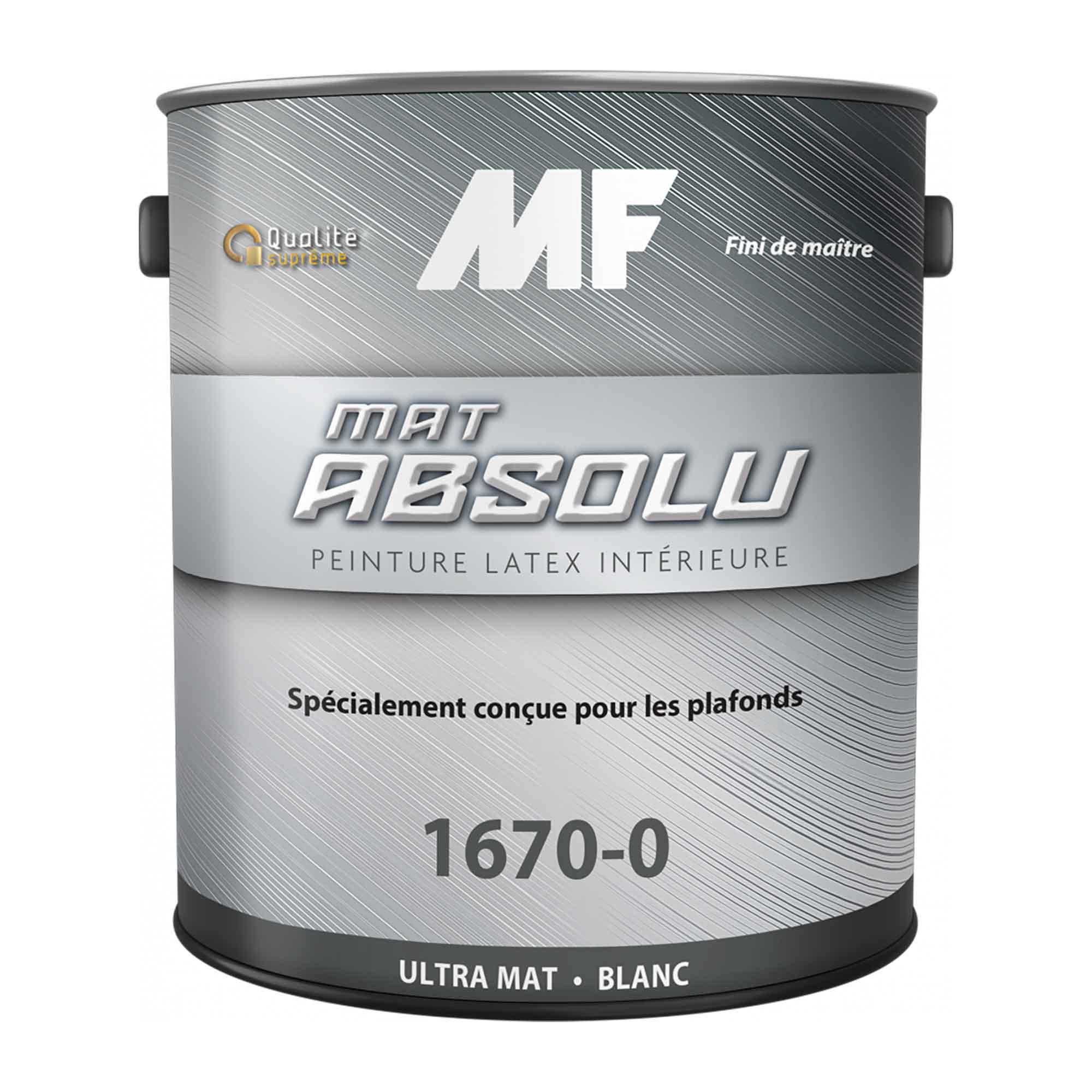 Peinture intérieur mat absolu pour plafond, blanc, 3,78 litres