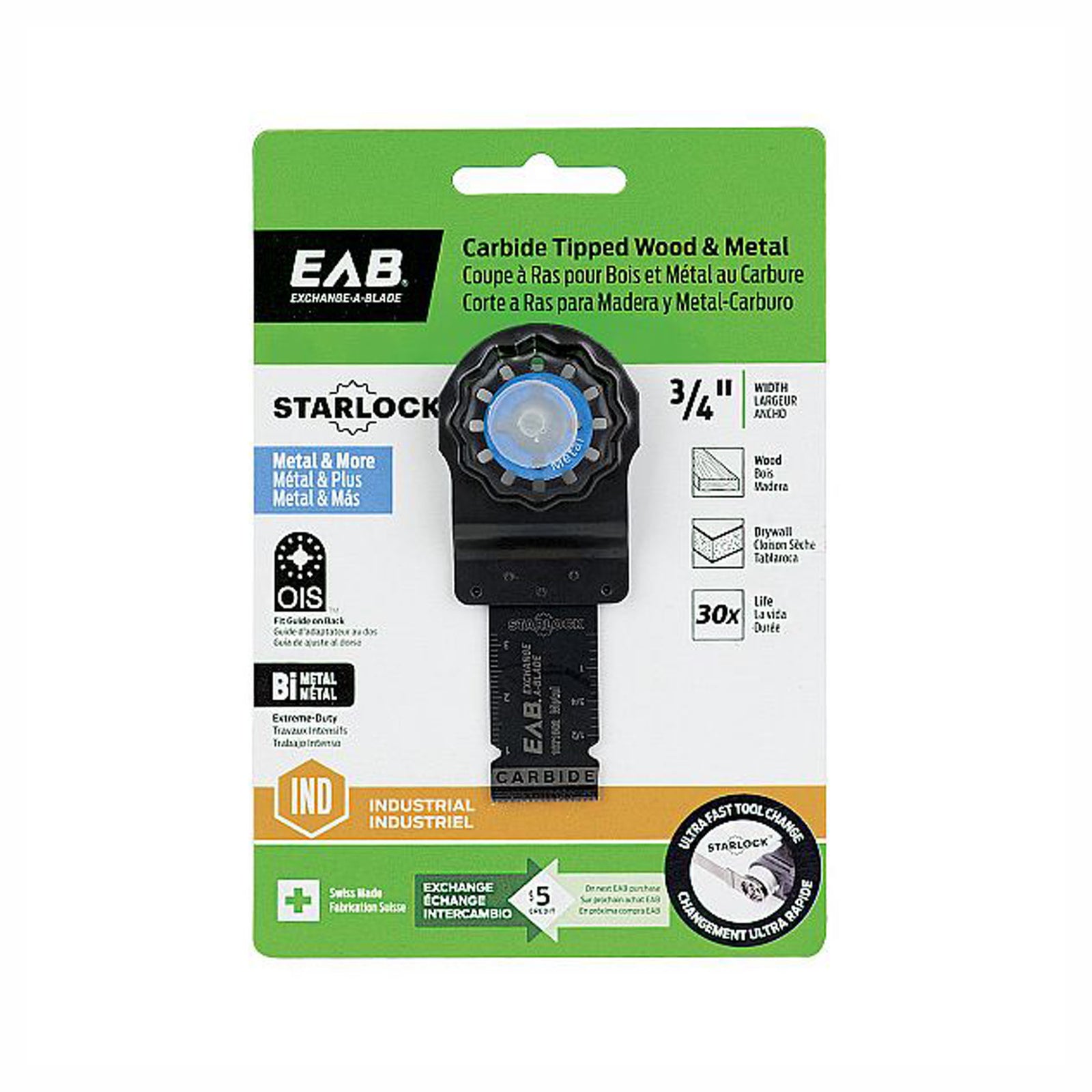 Lame de scie oscillante au carbure pour le bois & les métaux, 3/4''