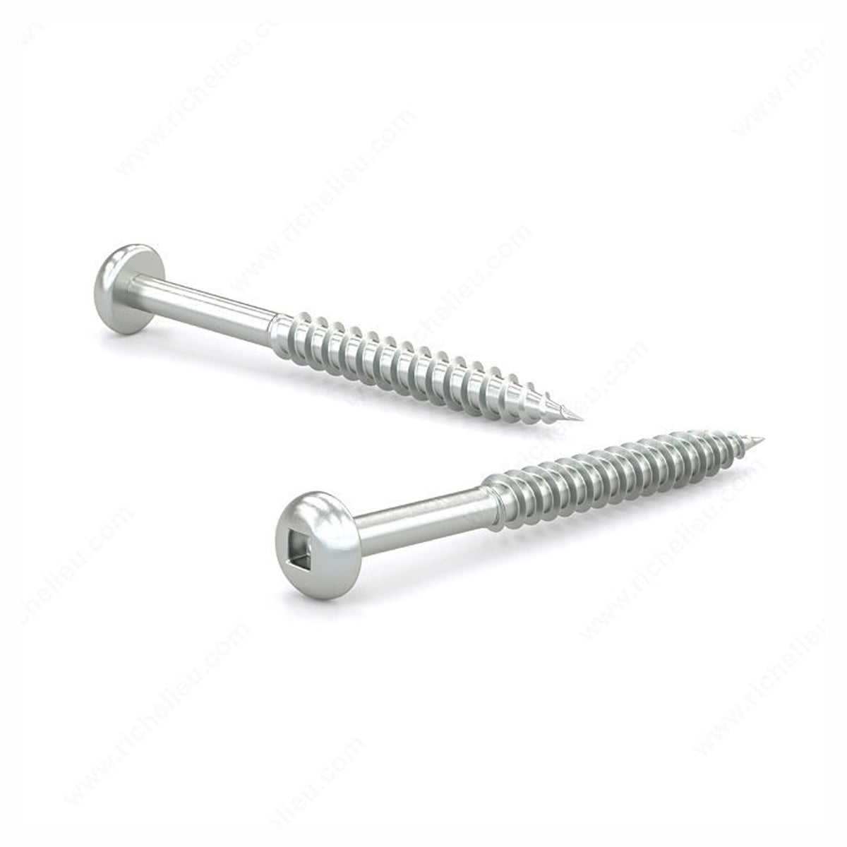 AA - Vis à bois zinguée, tête carrée ronde, filet régulier, #8 x 2-1/4'' (emballage de 10)