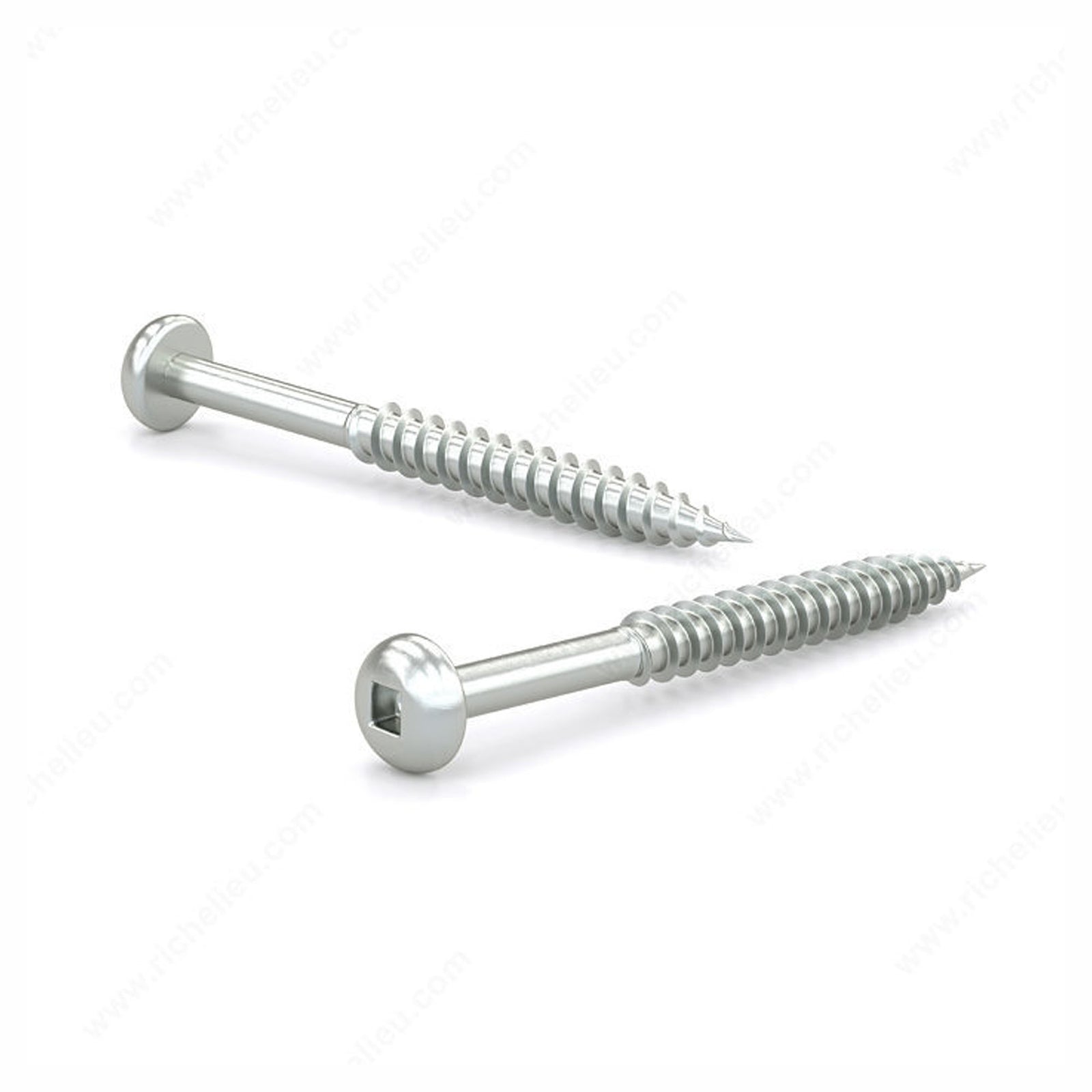 AA - Vis à bois zinguée, tête carrée ronde, filet régulier, #8 x 2-1/4'' (emballage de 10)