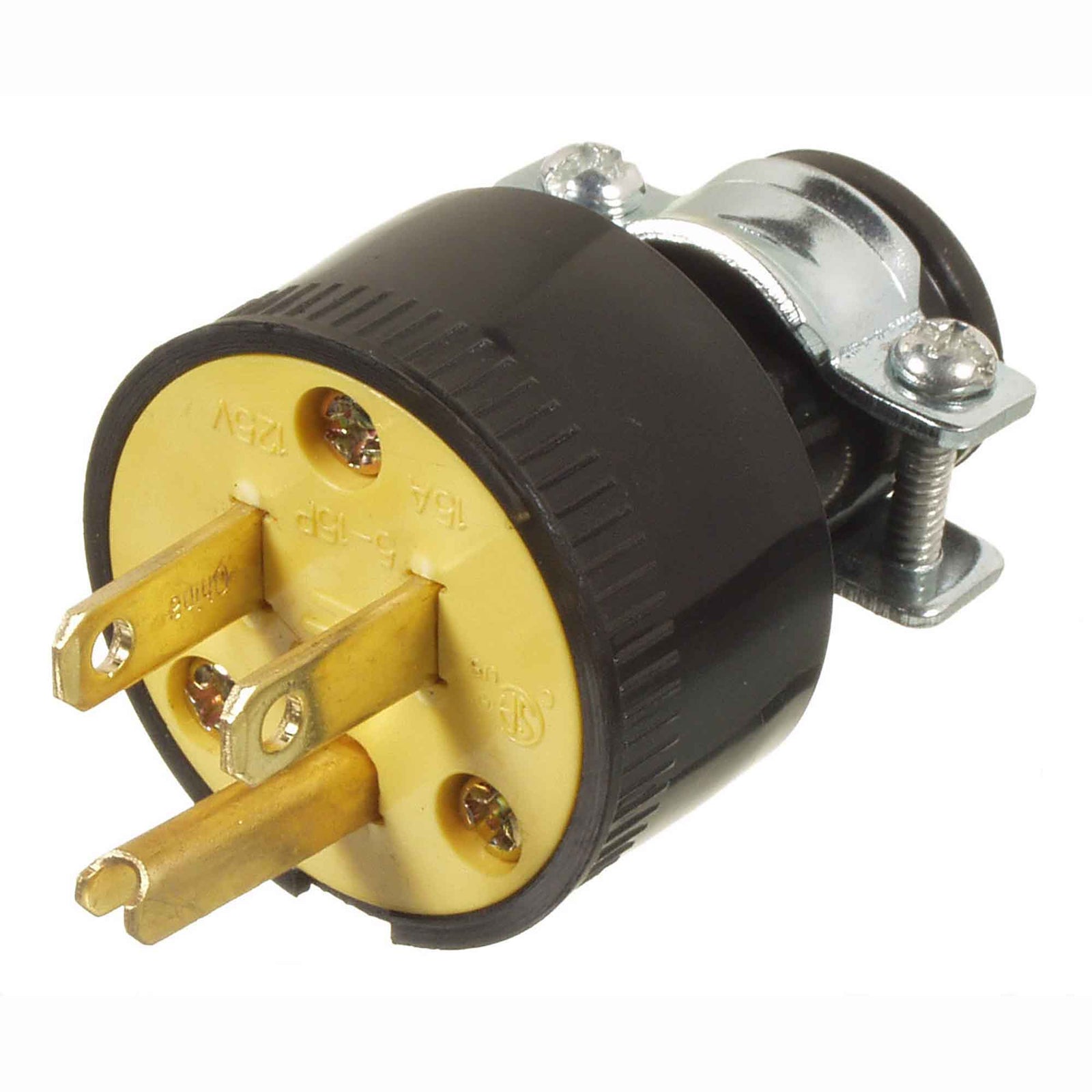 Fiche en caoutchouc noir, 15 A/125 V