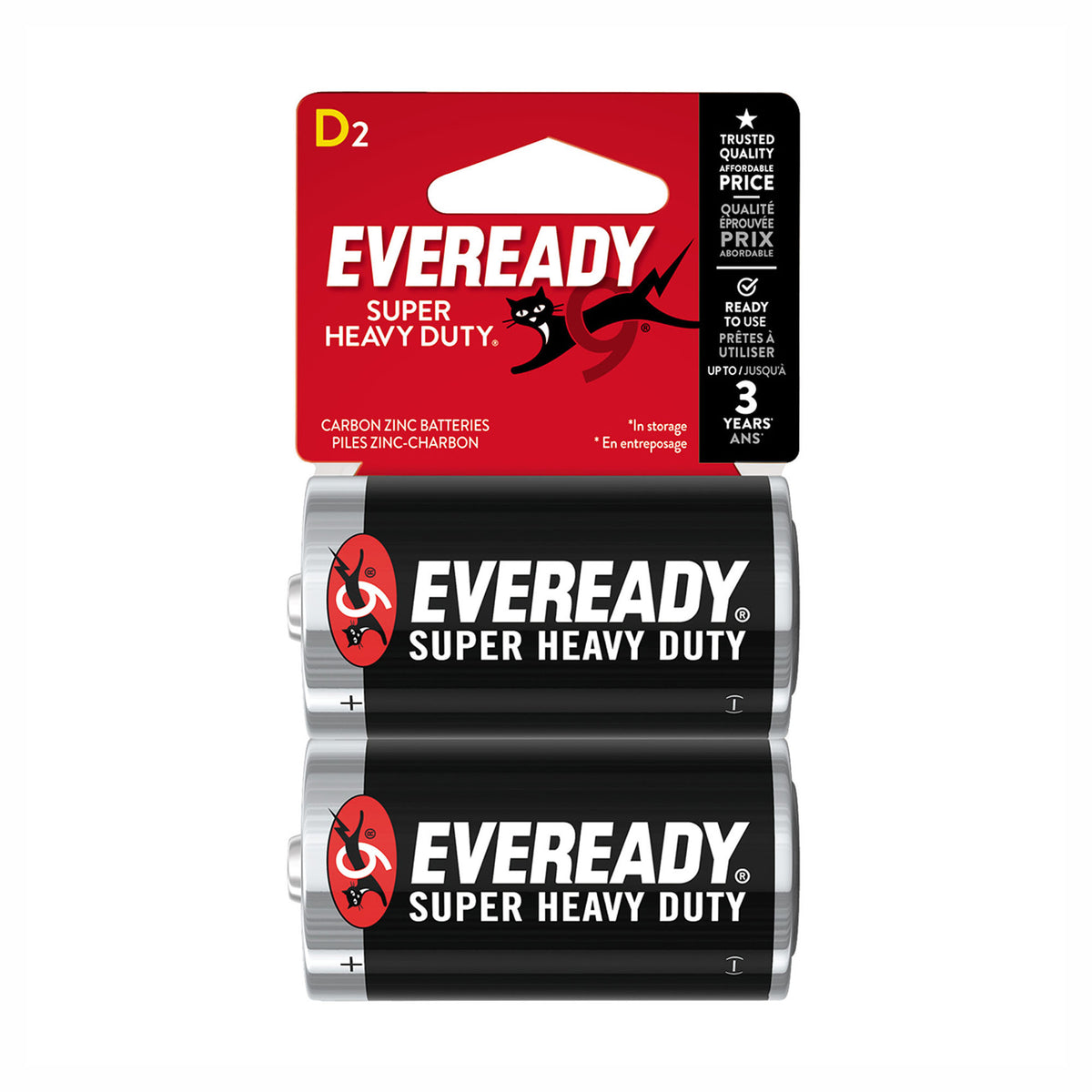 Pile alcaline Eveready, D (emballage de 2)