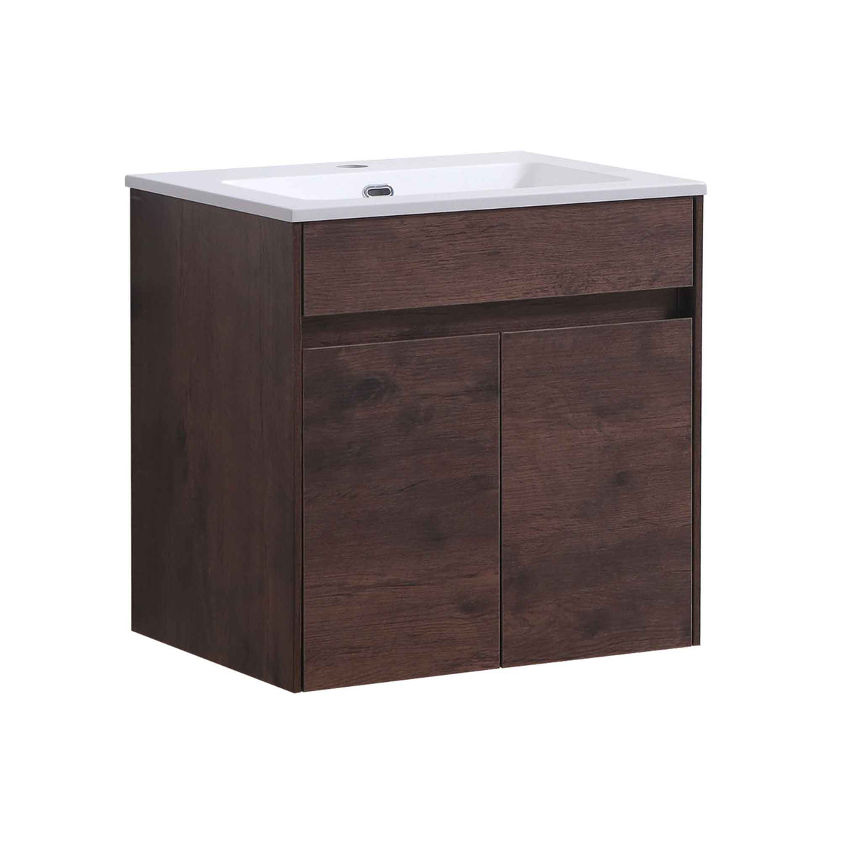 Vanité salle de bain murale avec lavabo blanc 20&#39;&#39;, bois de rose