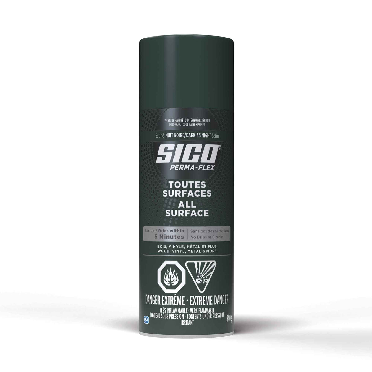 Peinture Aérosol Perma-flex, nuit noir satiné, 340 ml