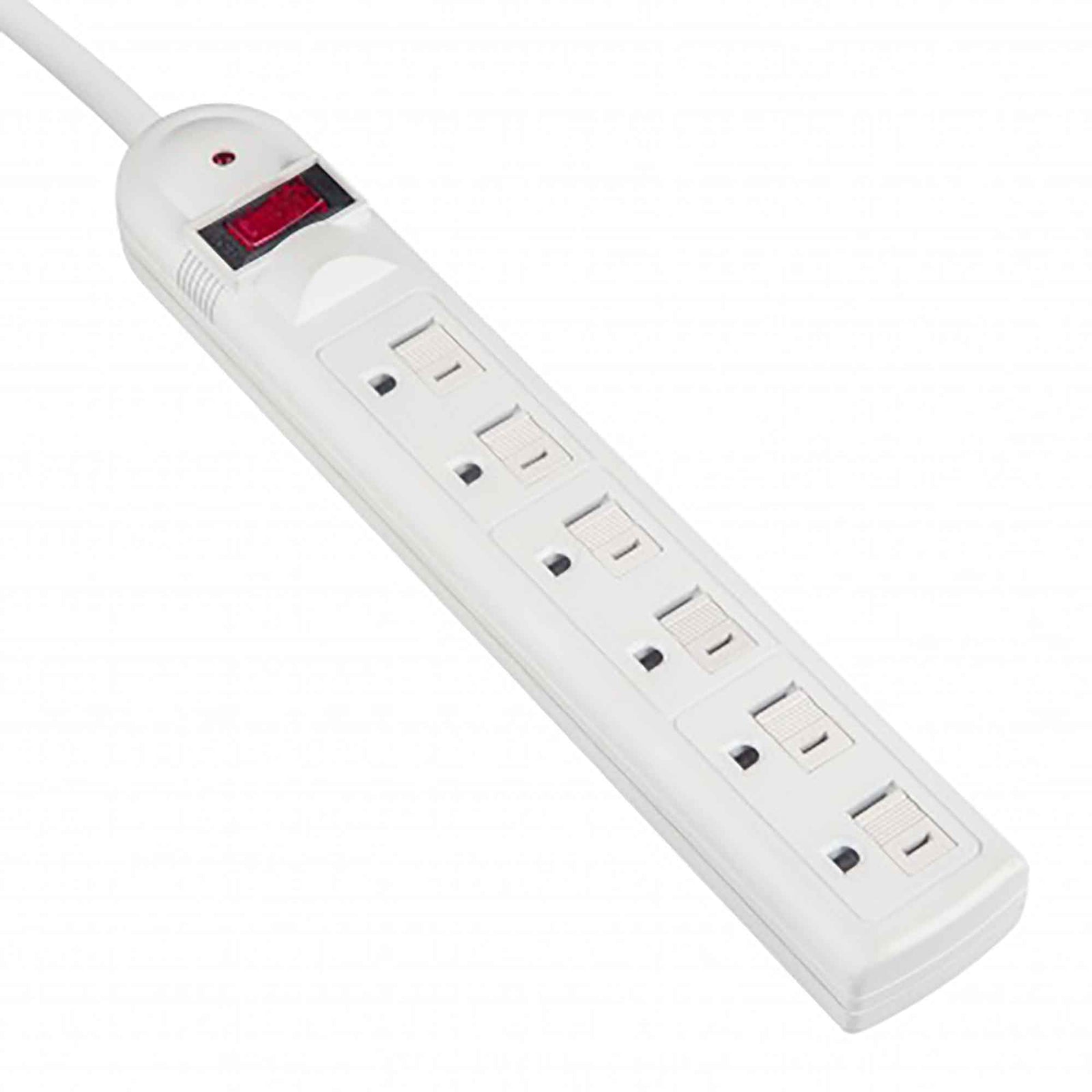 Barre d'alimentation avec protection contre les surtensions, 6 prises (300 joules) 