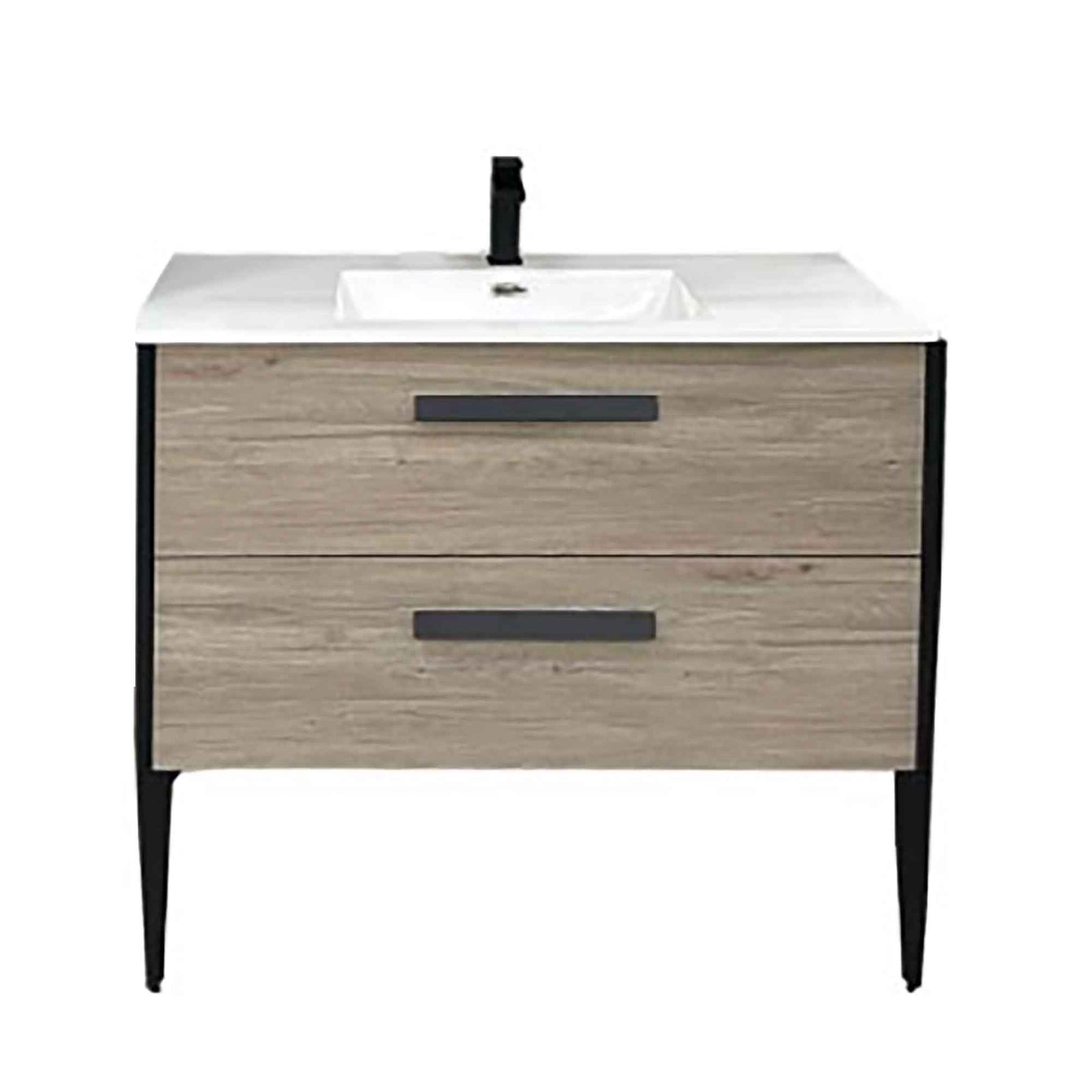 Vanité murale avec pattes 40'', sable et noir