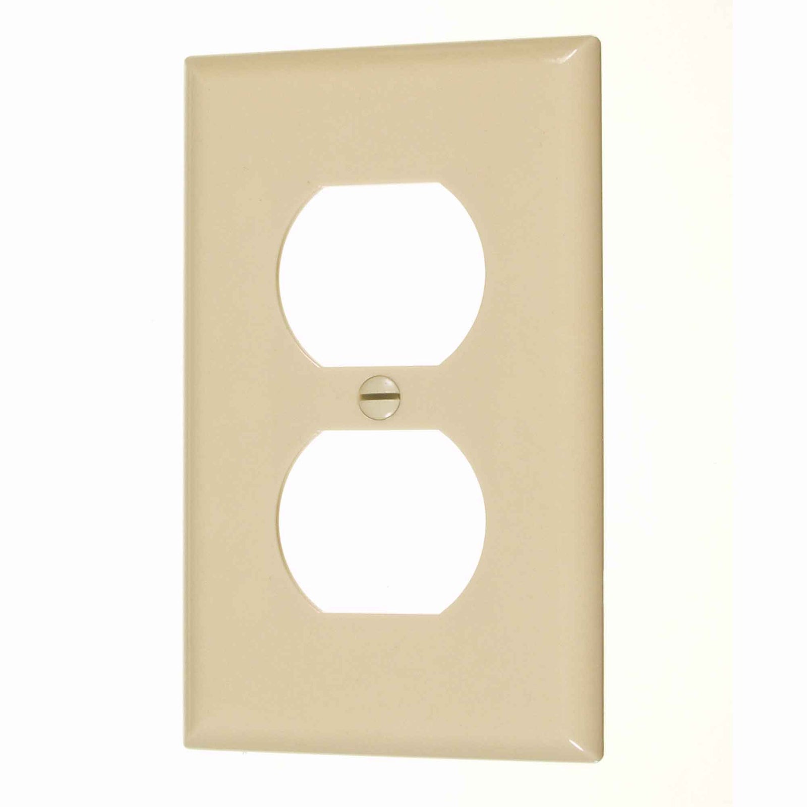 Plaque murale pour prise double, ivoire