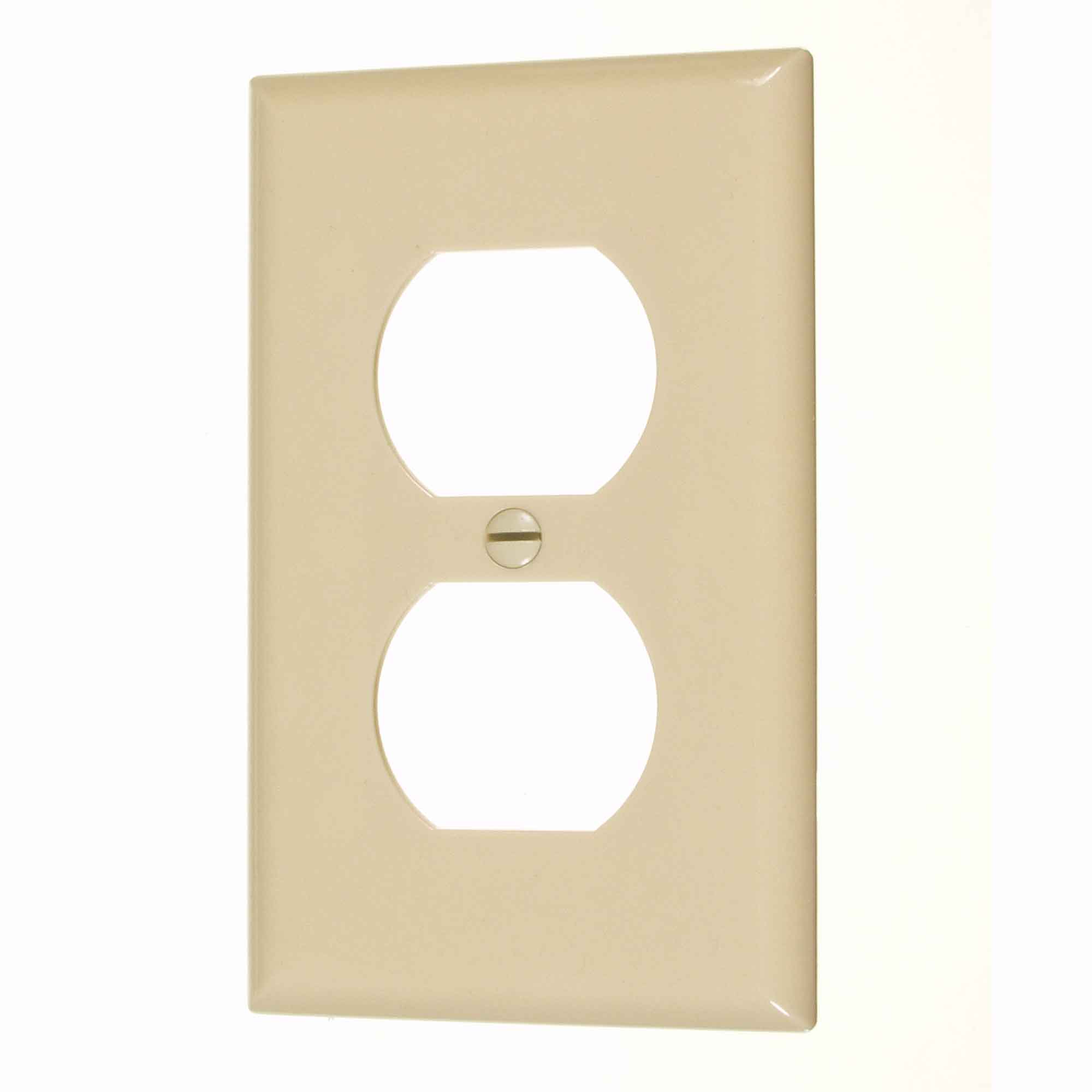 Plaque murale pour prise double, ivoire