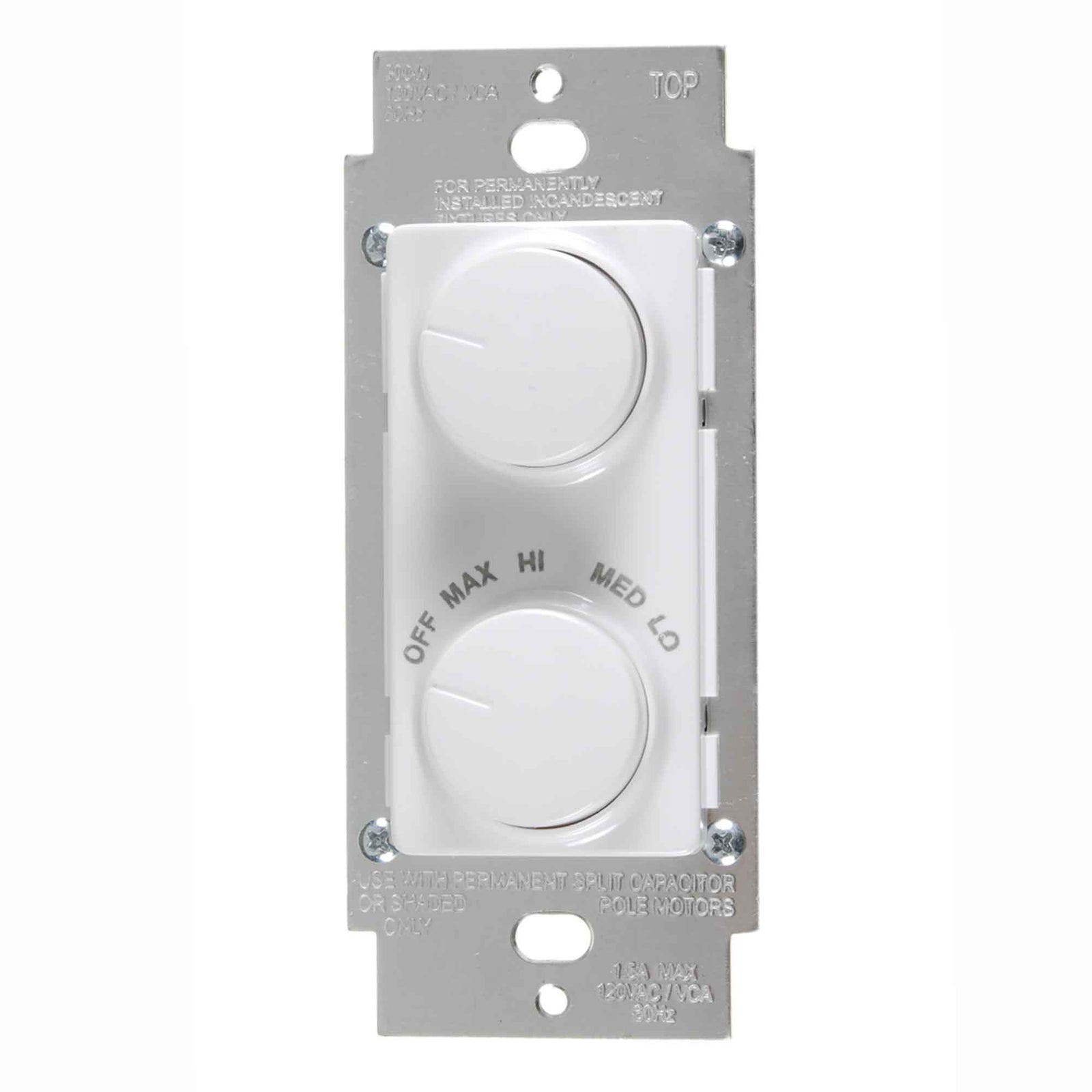 Commande de lumière et ventilateur, blancs