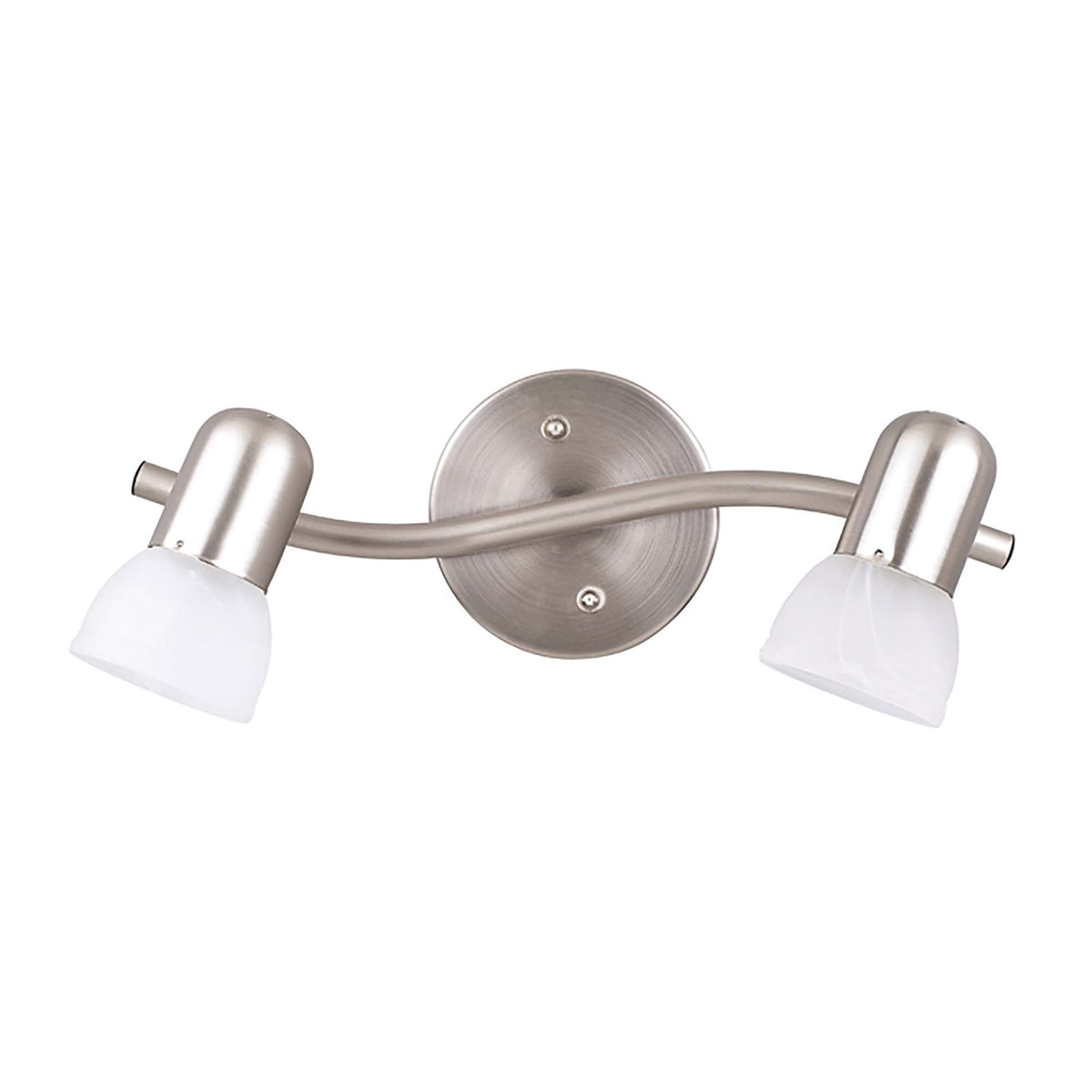 Luminaire sur rail Jasper à 2 têtes sur tige, étain brossé